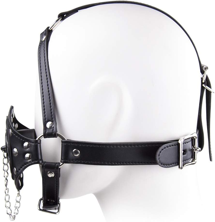 SM Adult Bondage Gear & Accessories - Bit Ball Gag with Metal Chain,Female Bondage BDSM Accessories,Sexual Fun & Fetish Play