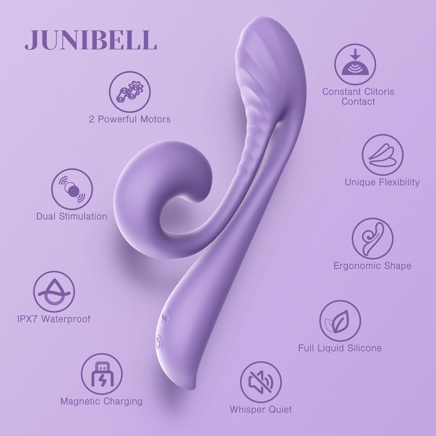 Citoral Kissing G-spot Rabbit Vibrator, Adult Toy, Dual Stimulation, 10 Vibrations, Flexible Sex Toy, Dual Motors, Full Silicone Vibrating Dildo Massager