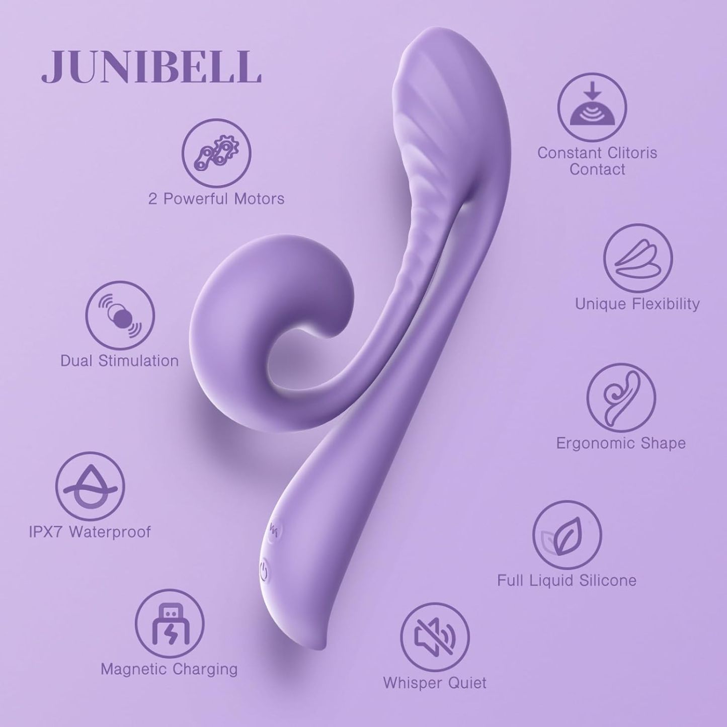 Citoral Kissing G-spot Rabbit Vibrator, Adult Toy, Dual Stimulation, 10 Vibrations, Flexible Sex Toy, Dual Motors, Full Silicone Vibrating Dildo Massager