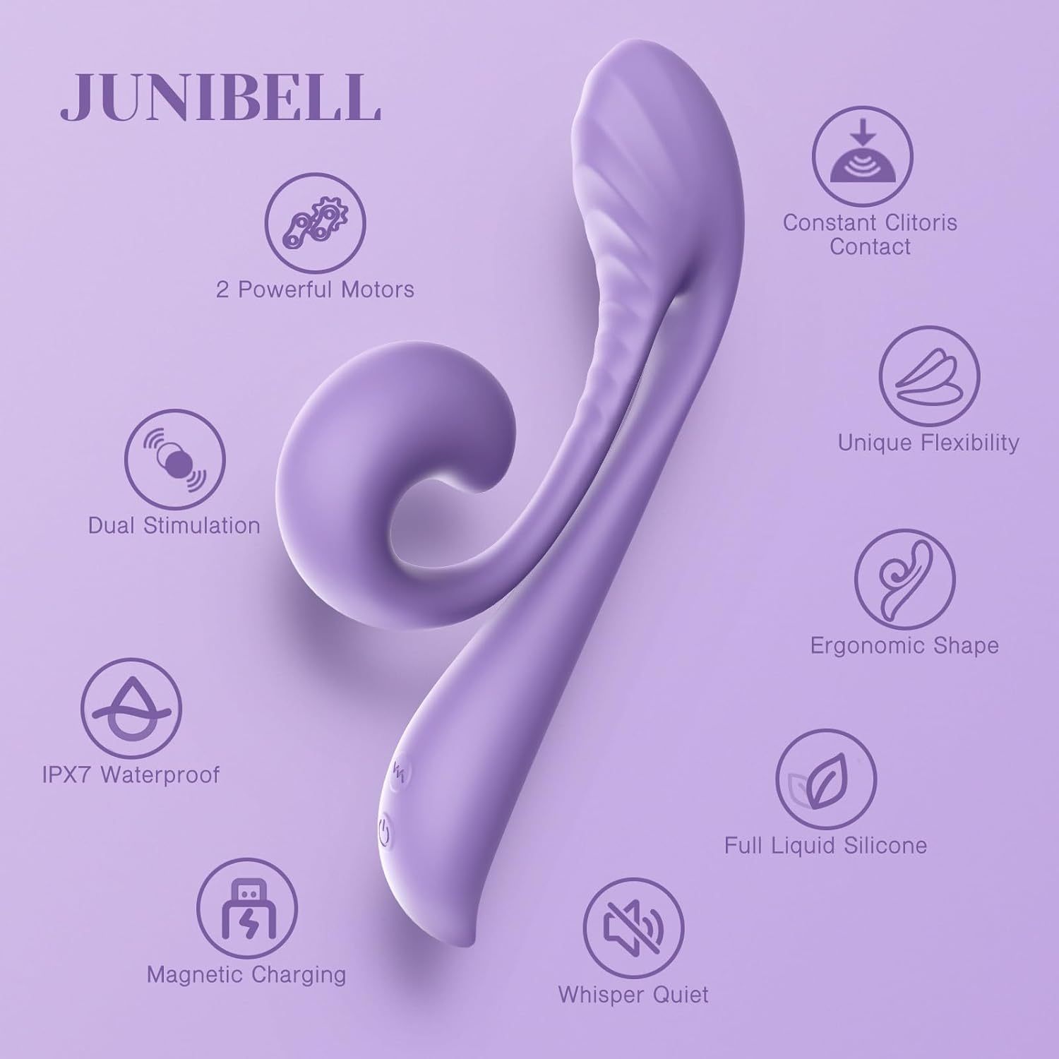 Citoral Kissing G-spot Rabbit Vibrator, Adult Toy, Dual Stimulation, 10 Vibrations, Flexible Sex Toy, Dual Motors, Full Silicone Vibrating Dildo Massager