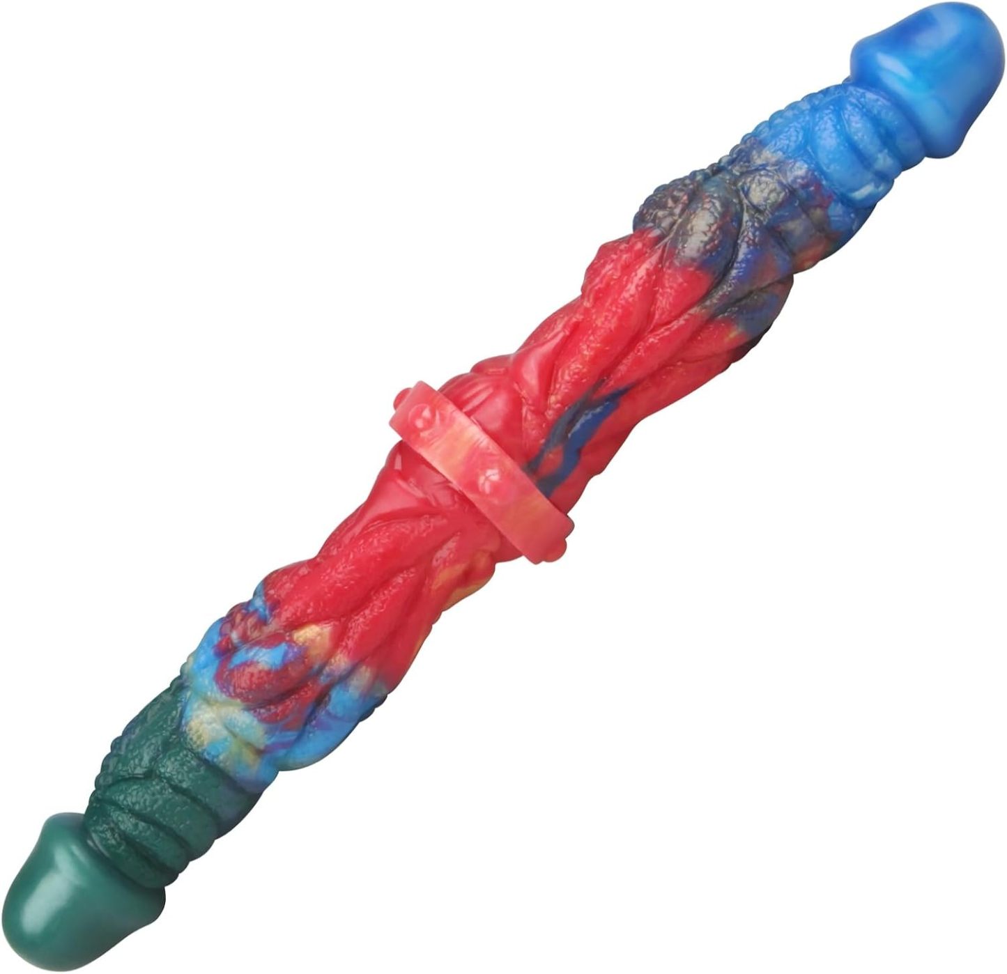 Double Head Dildo Realistic Double Sided Penis Liquid Silicone Long Butt Plug G Spot Stimulation Prostate Massager Couple Gay Adult Sex Toys and Games Sex Factory (Mixed Colors)