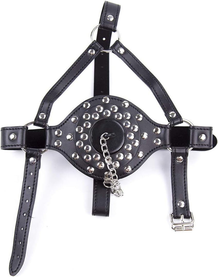 SM Adult Bondage Gear & Accessories - Bit Ball Gag with Metal Chain,Female Bondage BDSM Accessories,Sexual Fun & Fetish Play