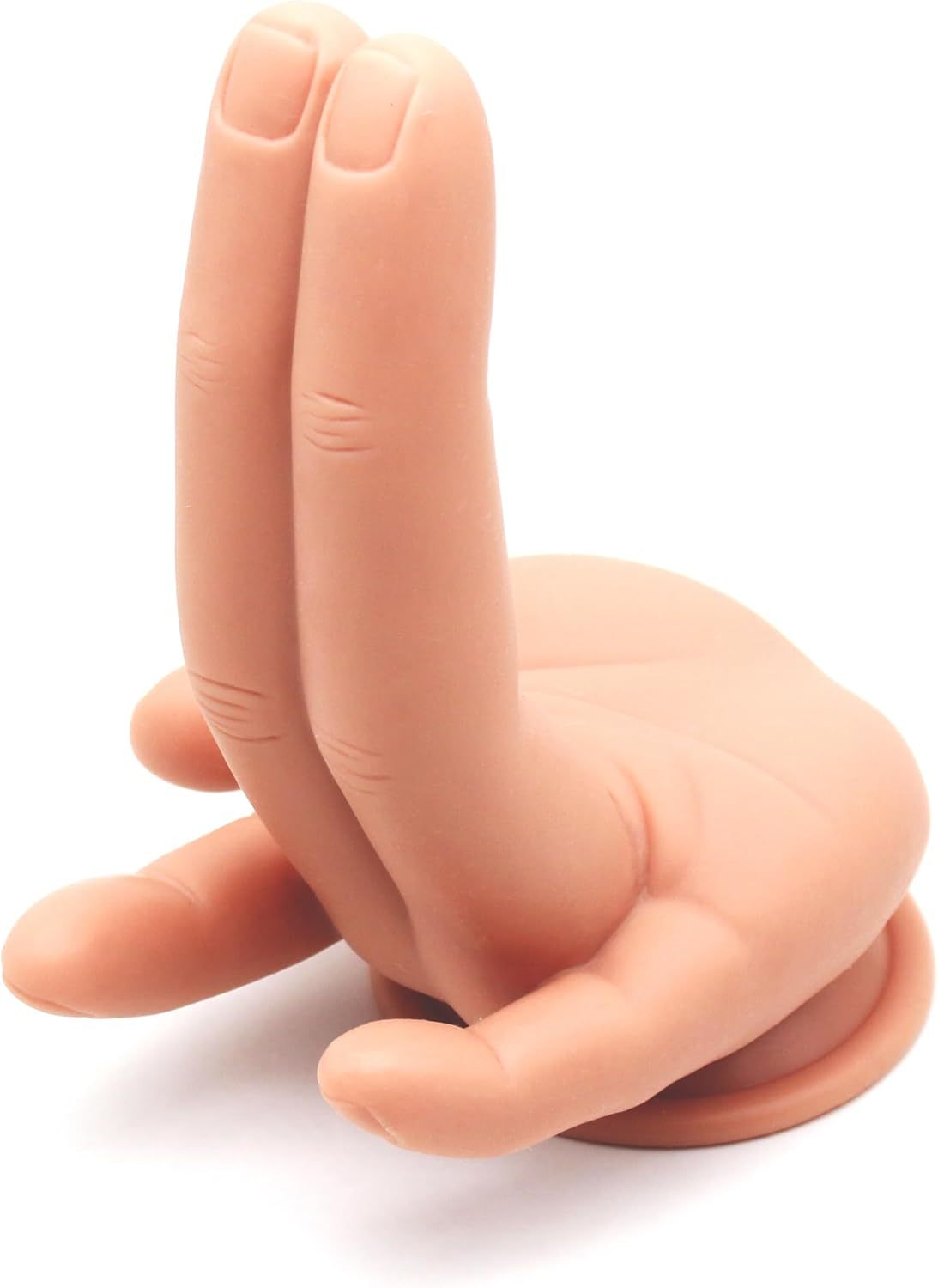Silicone Realistic Finger Dildo with Suction Cup, Funny Hand Dildo Curved Fingers for G-spot Stimulation and Prostate Massage, Novelty Crazy Anal Toy Weird Prank Gifts Decoration for Adult