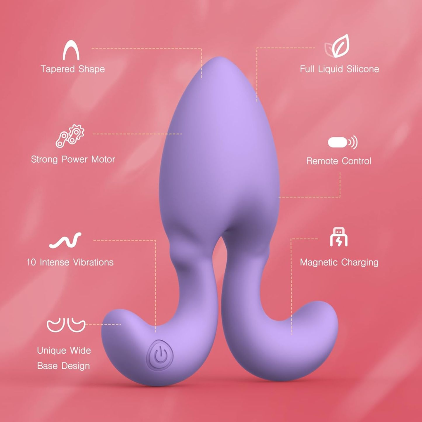 Vibrating butt plug with remote control, vibrator for men and women, adult sex toy for G-spot stimulation, full silicone soft plug, 10 vibrations