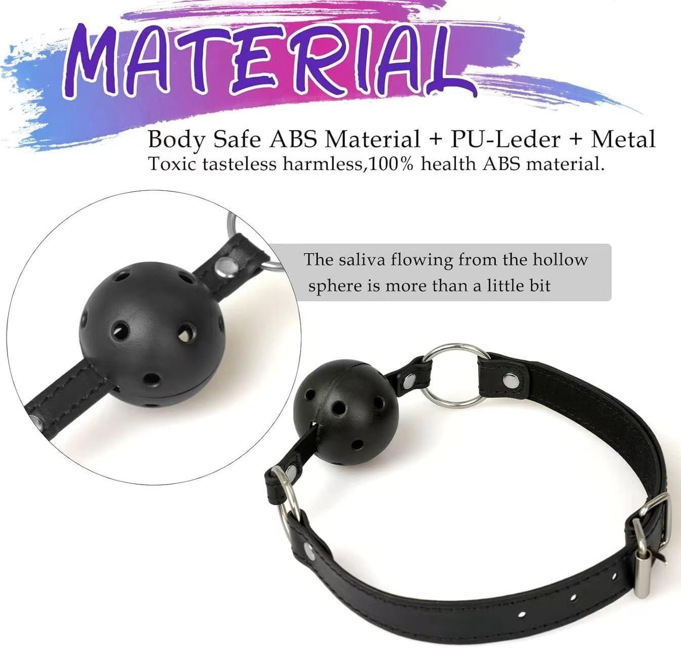BDSM Bondage Restraint Kit with Breathable Ball Gag, Nipple & Clit Clamps, Stainless Steel Anal Plug – Adjustable PU Leather Chastity Harness for Sensory Play, Roleplay, and Submissive Training