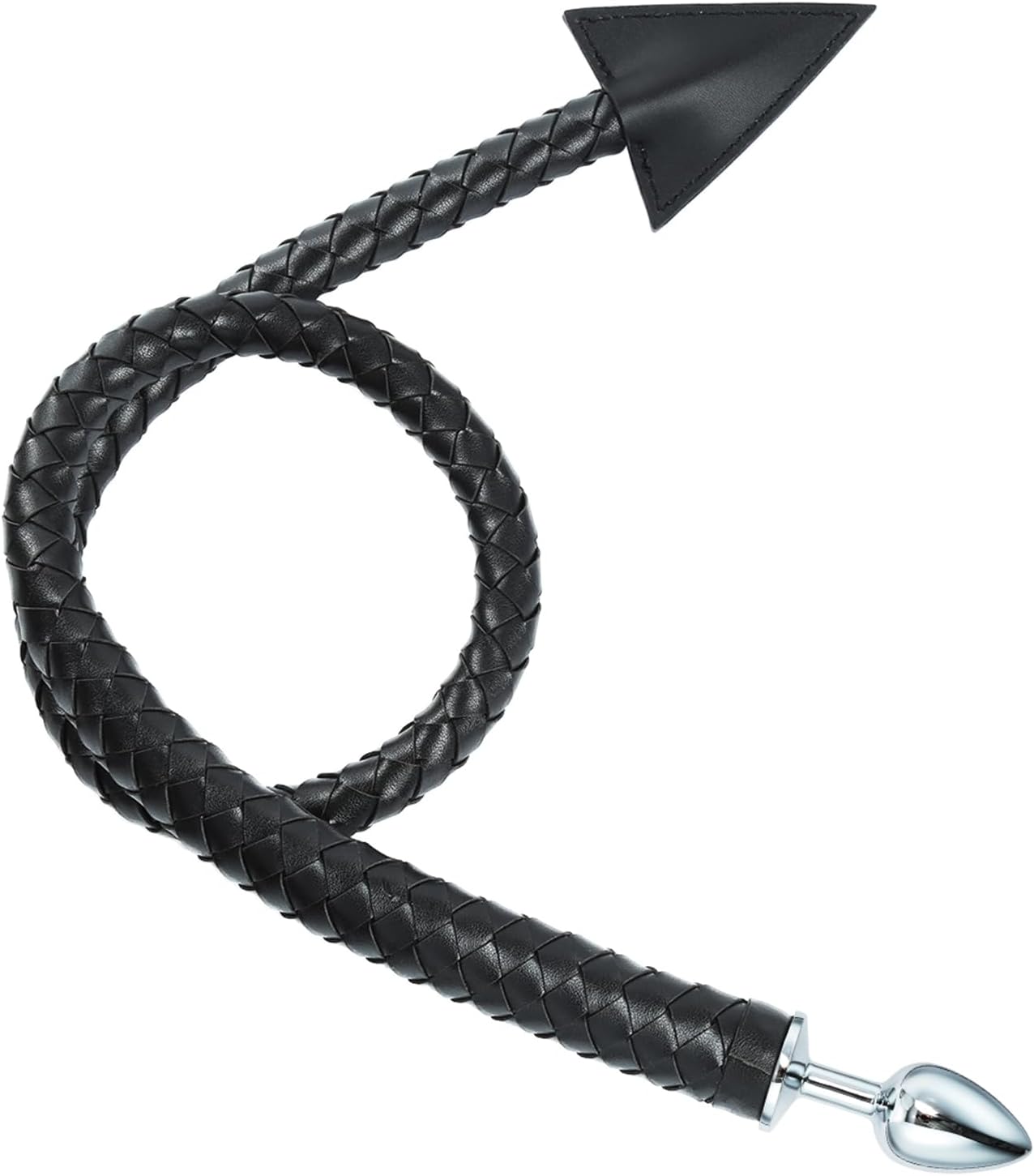 Long Faux Leather Sex Whip with Anal Plug, 2 in 1 Anal Sex Toys – BDSM Spanking Toy, Soft Leather Flogger, Adjustable Handle, Erotic Play Tool for Couples, Sensual Dominance, and Submission Roleplay