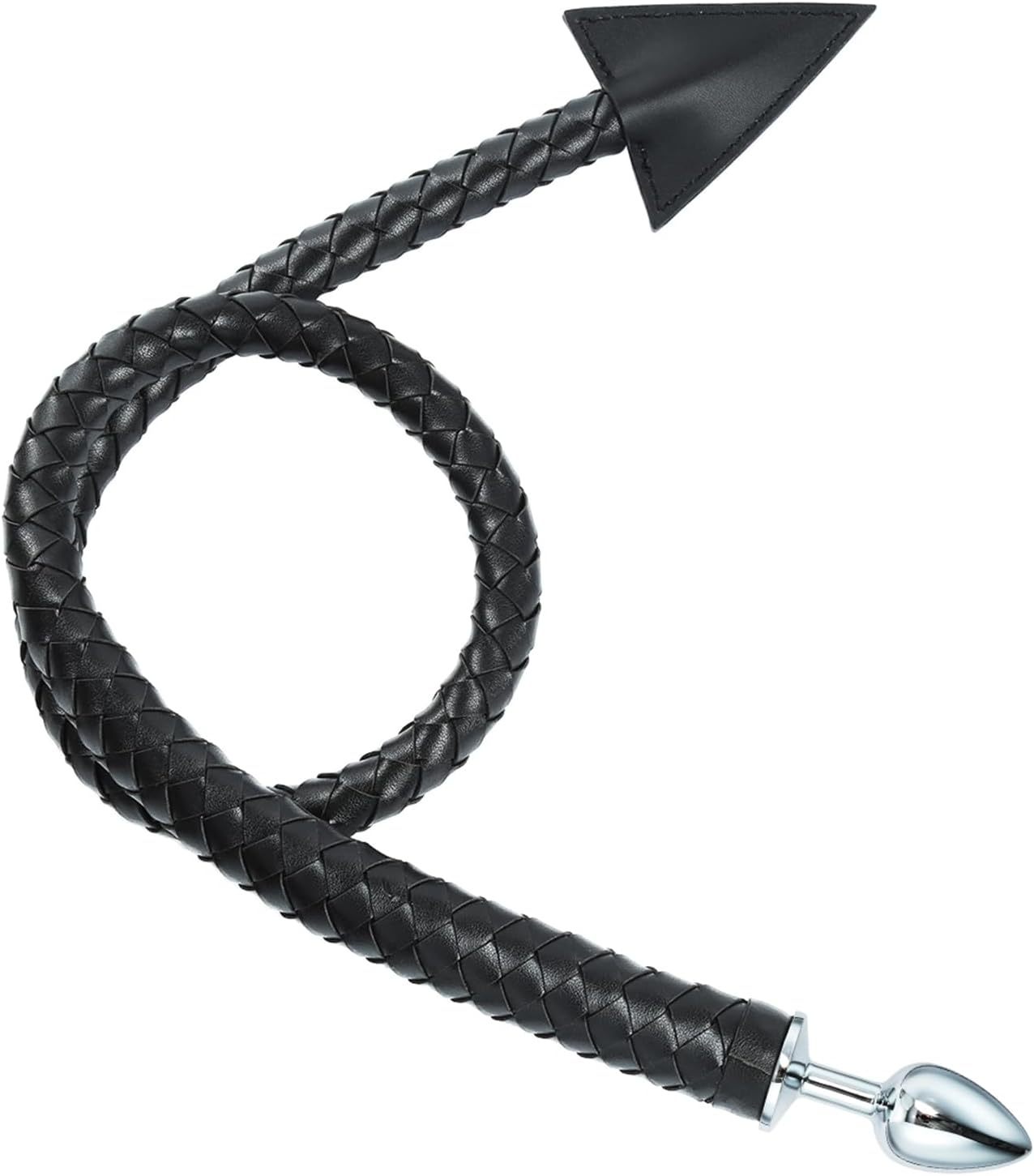 Long Faux Leather Sex Whip with Anal Plug, 2 in 1 Anal Sex Toys – BDSM Spanking Toy, Soft Leather Flogger, Adjustable Handle, Erotic Play Tool for Couples, Sensual Dominance, and Submission Roleplay