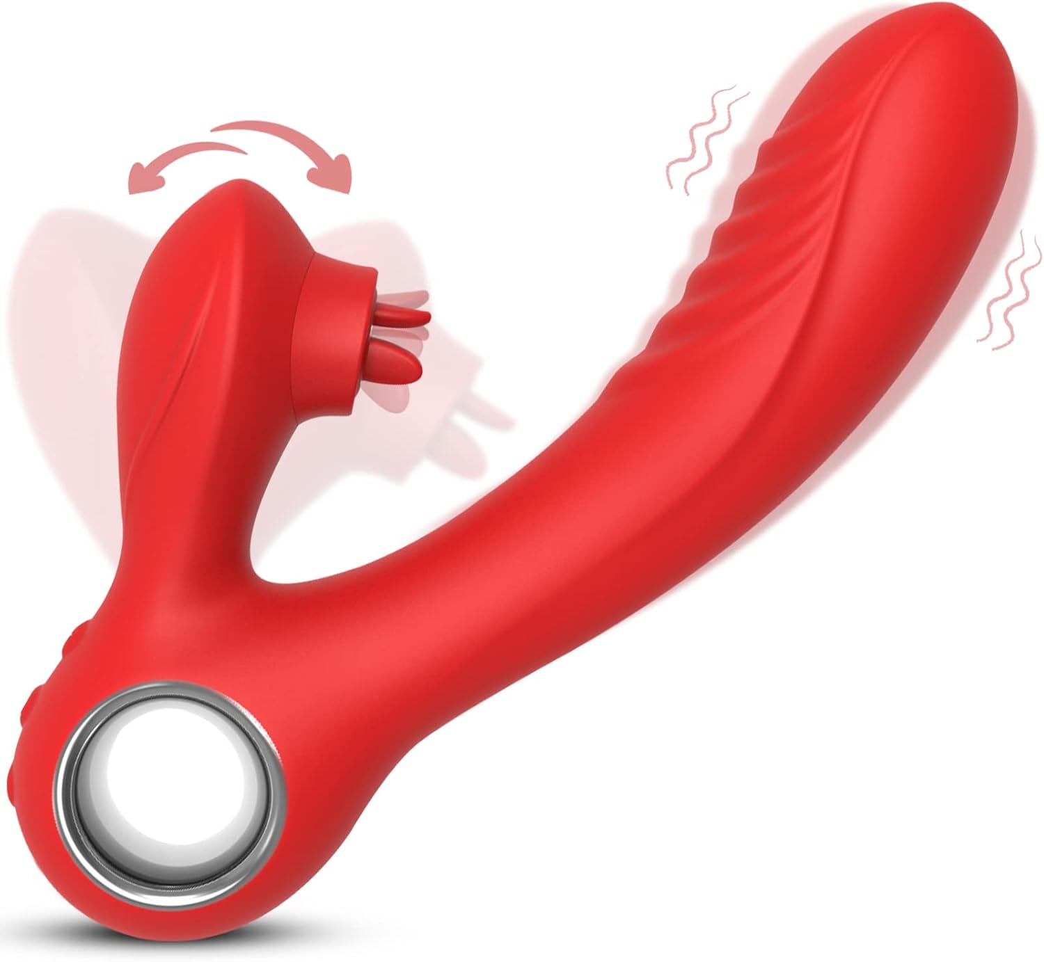 rabbit vibrator sex toy, rabbit dildo vibrator tongue toy for women, 10 vibration and 5 tongue licking and heating modes vibrating massager, personal wand pleasure, adult sex toys for women