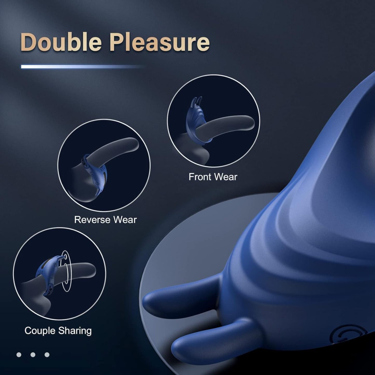 Vibrating Cock Ring Sex Toys for Men - Penis Ring Vibrator with 10 Vibrations, Adult Male Sex Toy for Longer Harder Stronger, Double Penis Vibrators, Couples Mens Male Adult Sex Toys & Games