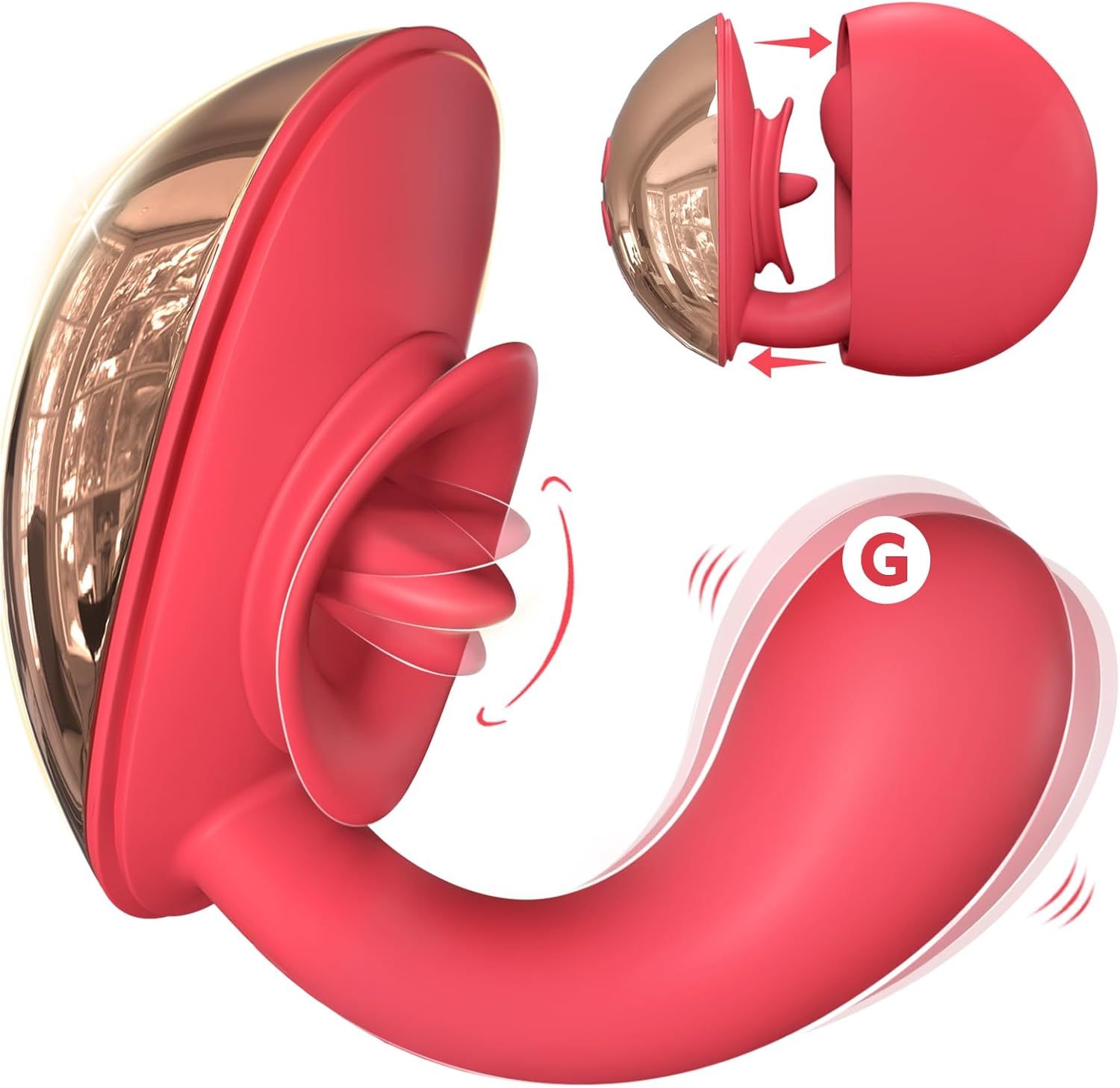 G Spot Vibrator with Tongue Licking Clitoral Stimulator, Women Adult Sex Toys, Flexible Female Clitoris Vibrators with 10 Licking Vibrating Modes, Rabbit Clit Sex Toy Dildo for Women Pleasure