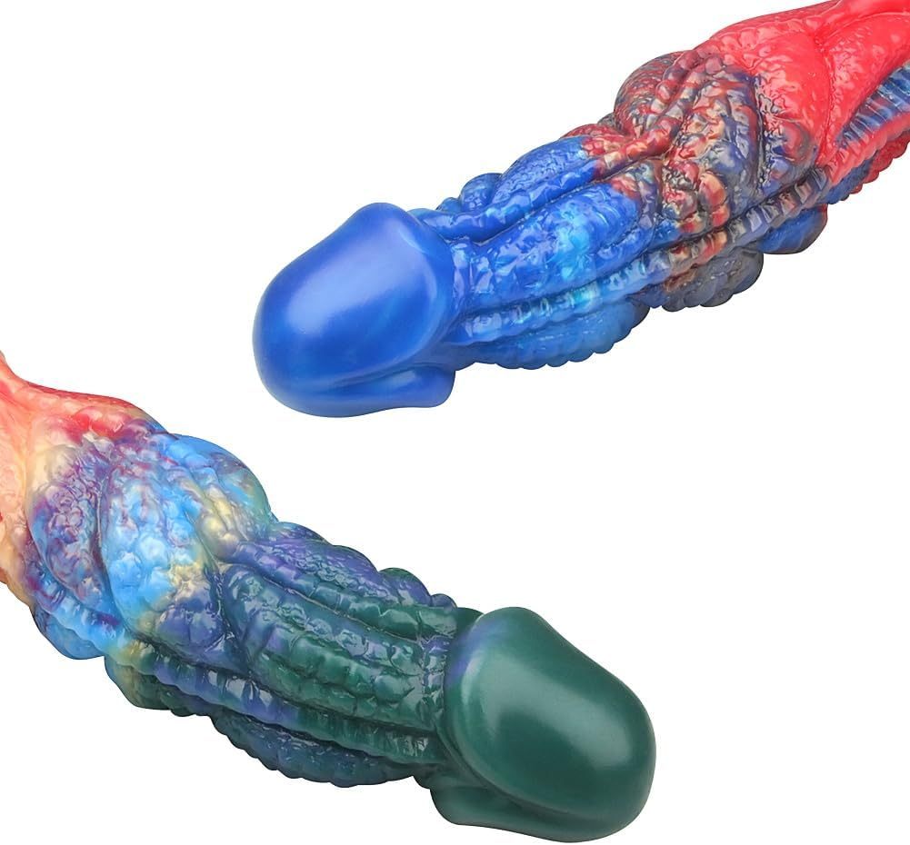 Double Head Dildo Realistic Double Sided Penis Liquid Silicone Long Butt Plug G Spot Stimulation Prostate Massager Couple Gay Adult Sex Toys and Games Sex Factory (Mixed Colors)
