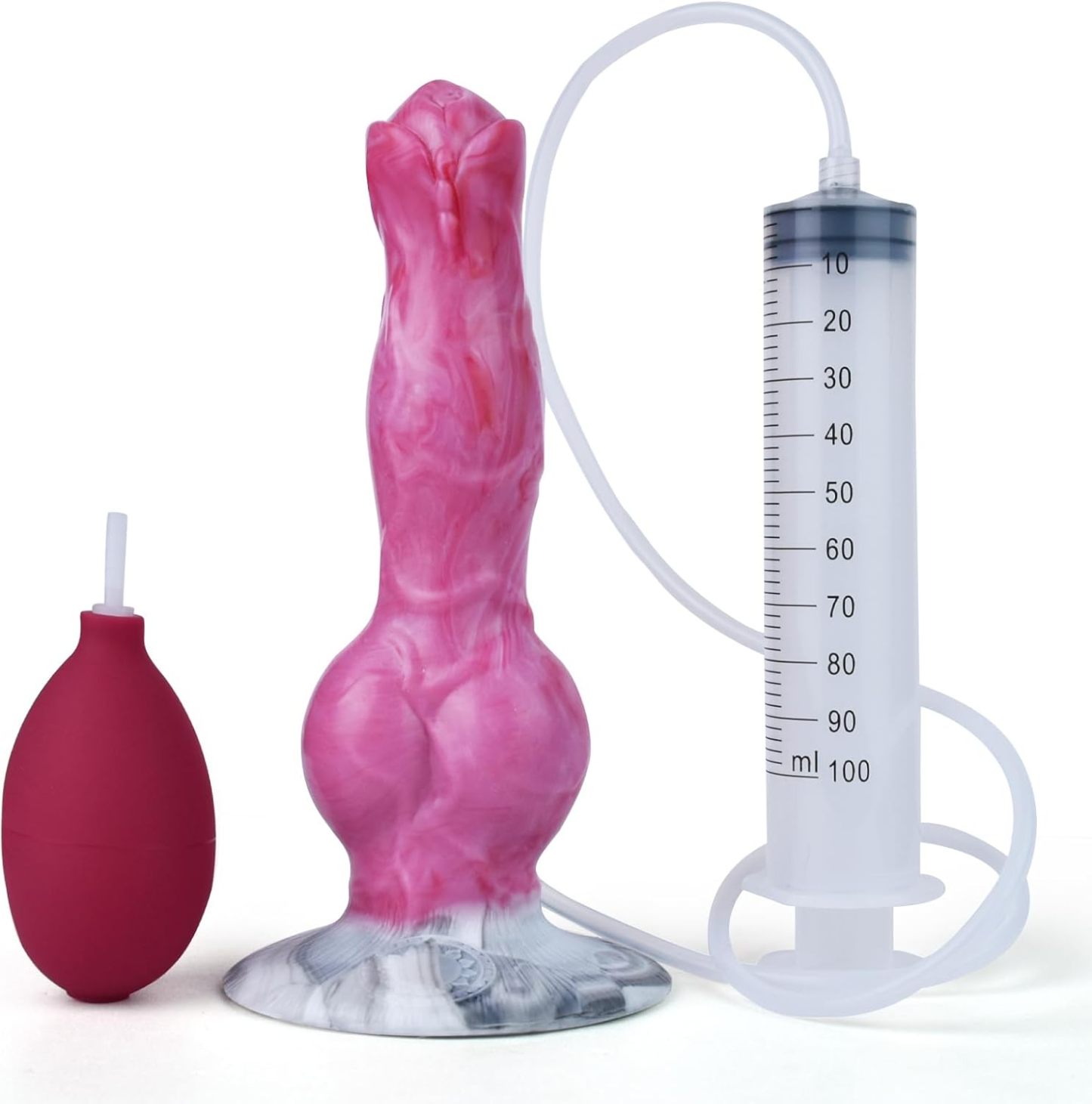 Simulation Wolf Ejaculation Pink Dildo with Strong Hands-free Suction Cup Simulation Animal Dildo Adult Sex Toy Plug Suitable for Beginners Men Women Couples