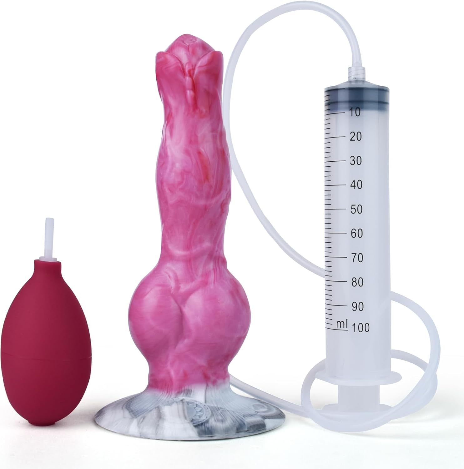 Simulation Wolf Ejaculation Pink Dildo with Strong Hands-free Suction Cup Simulation Animal Dildo Adult Sex Toy Plug Suitable for Beginners Men Women Couples