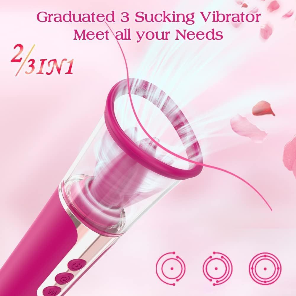 Clitoral Licking Sucking Toy G spot Vibrator,Tongue Oral Vibrating Adult Sex Toys for Women Pleasure with a Suction Cup, Dildo Vibrator Stimulator, Personal Massager Sex Games