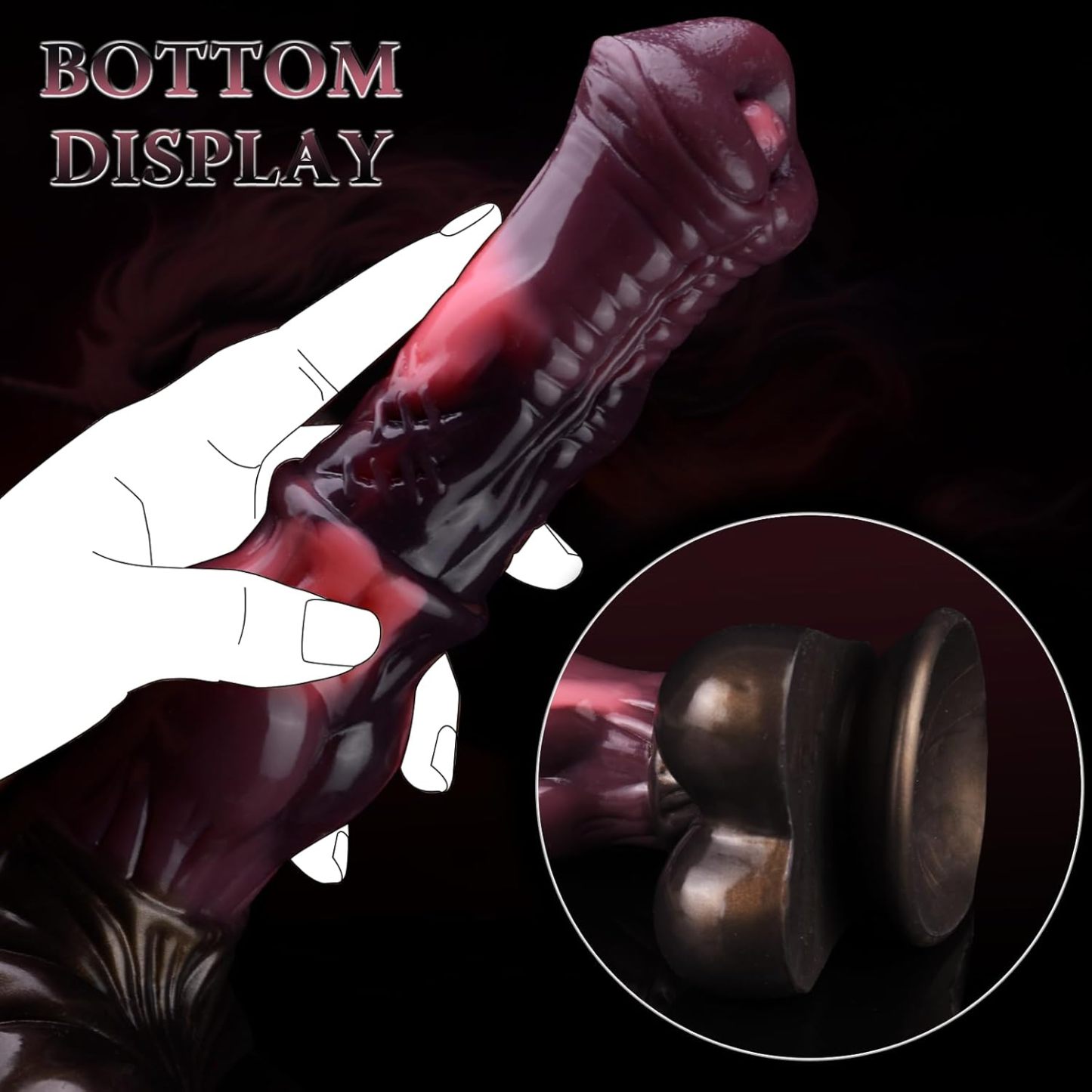 Dildo Huge Knotted Silicone Fake Pink Black Waterproof Women Monster with Strong Suction Cup Animal Sex Toy for Adult Couple Plug G Spot Pleasure
