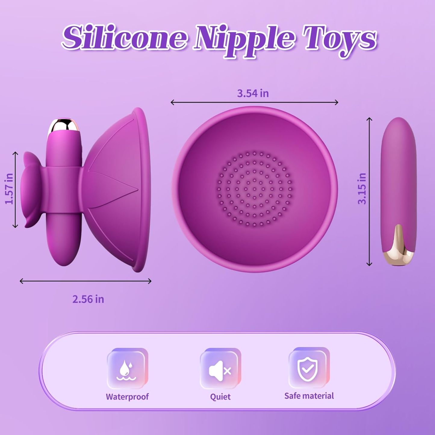 Nipple Toys Vibrating Bullet Vibrator Rose Nipple Sucker Adult Sex Toys for Women Pleasure, 10 Powerful Vibration Modes Silicone Detachable Nipple Stimulator Massager for Couple BDSM Sex Play