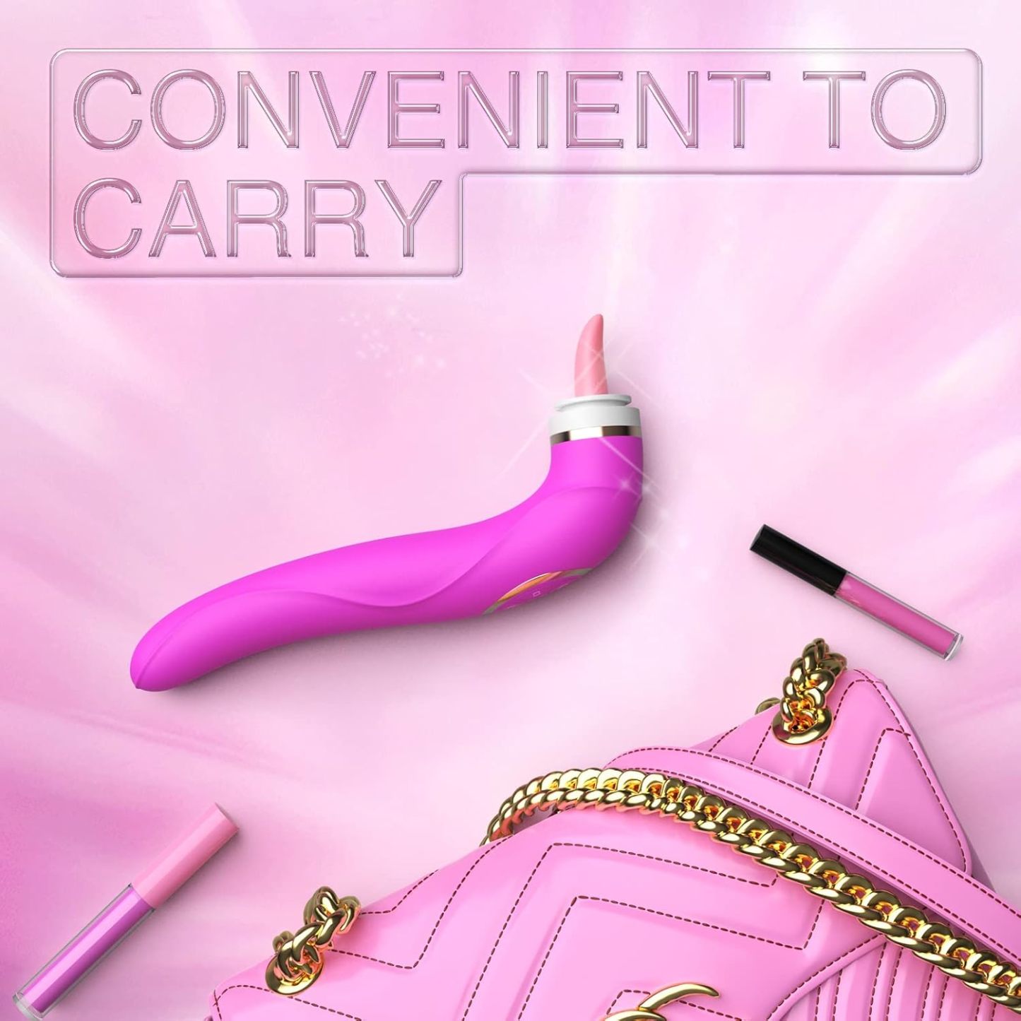 Licking vibrator with 8 suction levels, 10 tail vibrations, 5 licking modes, rechargeable and waterproof