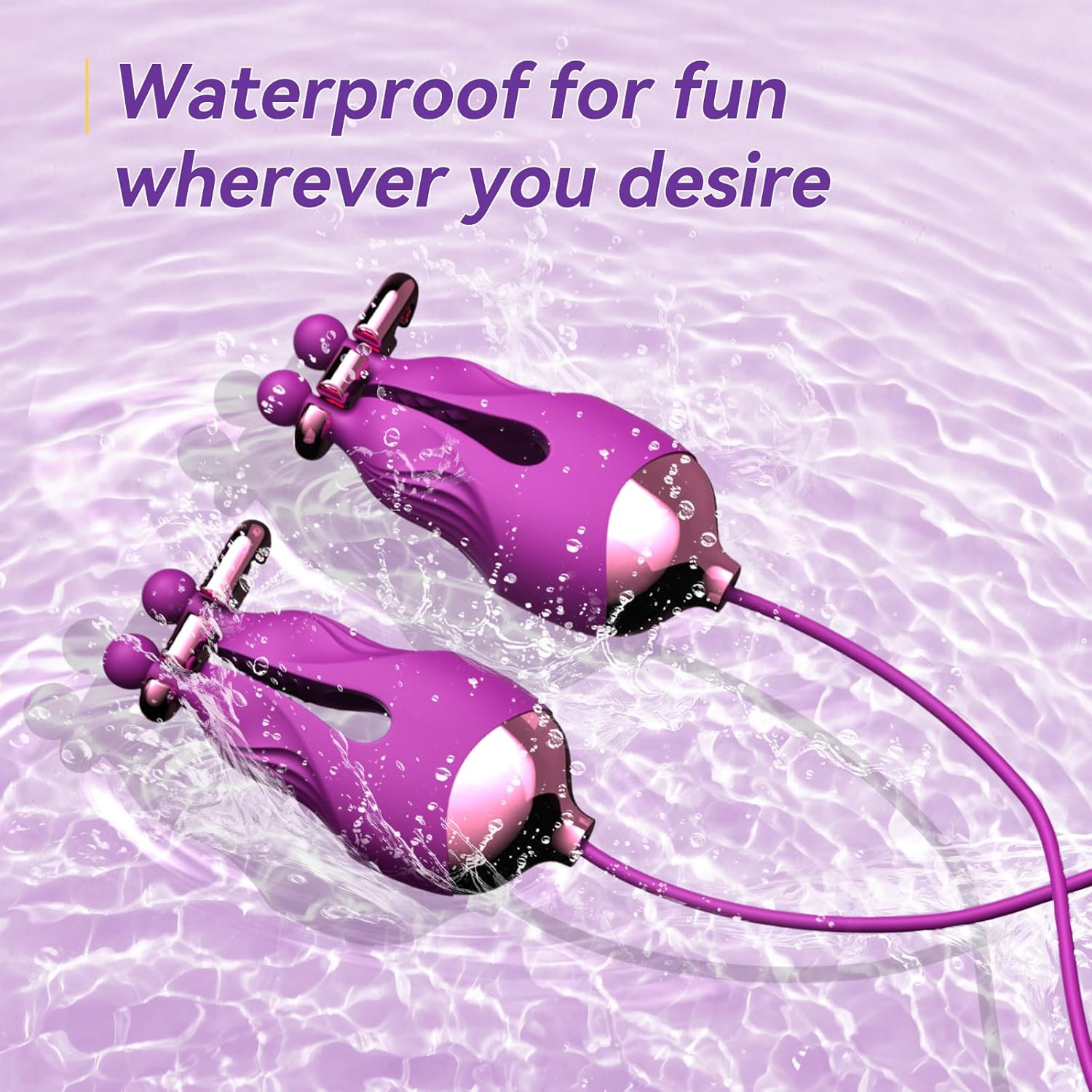Nipple Toys Rose Sex Toy, Nipple Vibrator with 10 Vibration Modes Adjustable Rechargeable Vibrating Nipple Clamps Adult Toys for Couples or Women BDSM Sex Pleasure