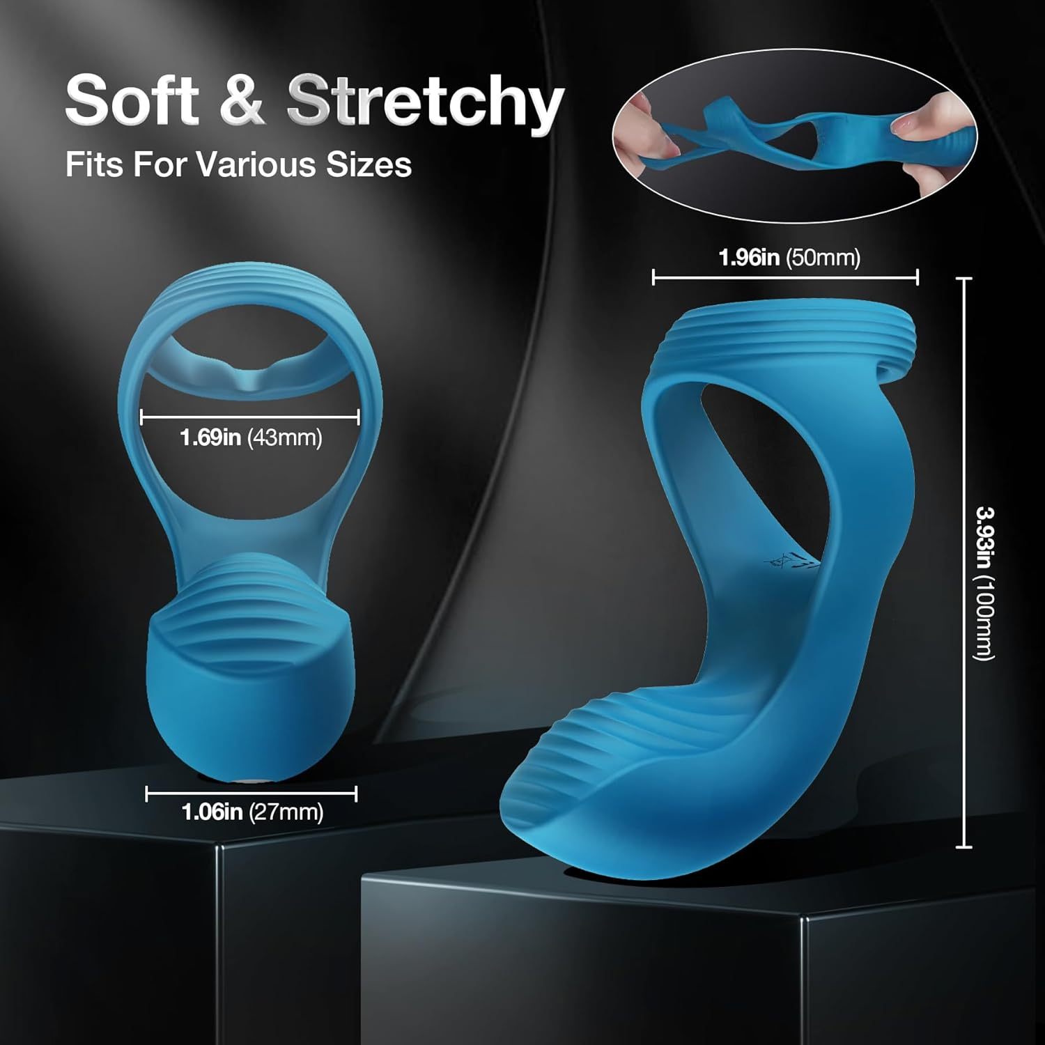 Vibrating Cock Ring Sex Toys - ZEMALIA Rechargeable Penis Ring Vibrator with 10 Vibrations for Men Erection Enhancing and Perineum Stimulator,Adult Toys for Couples Fun Blue