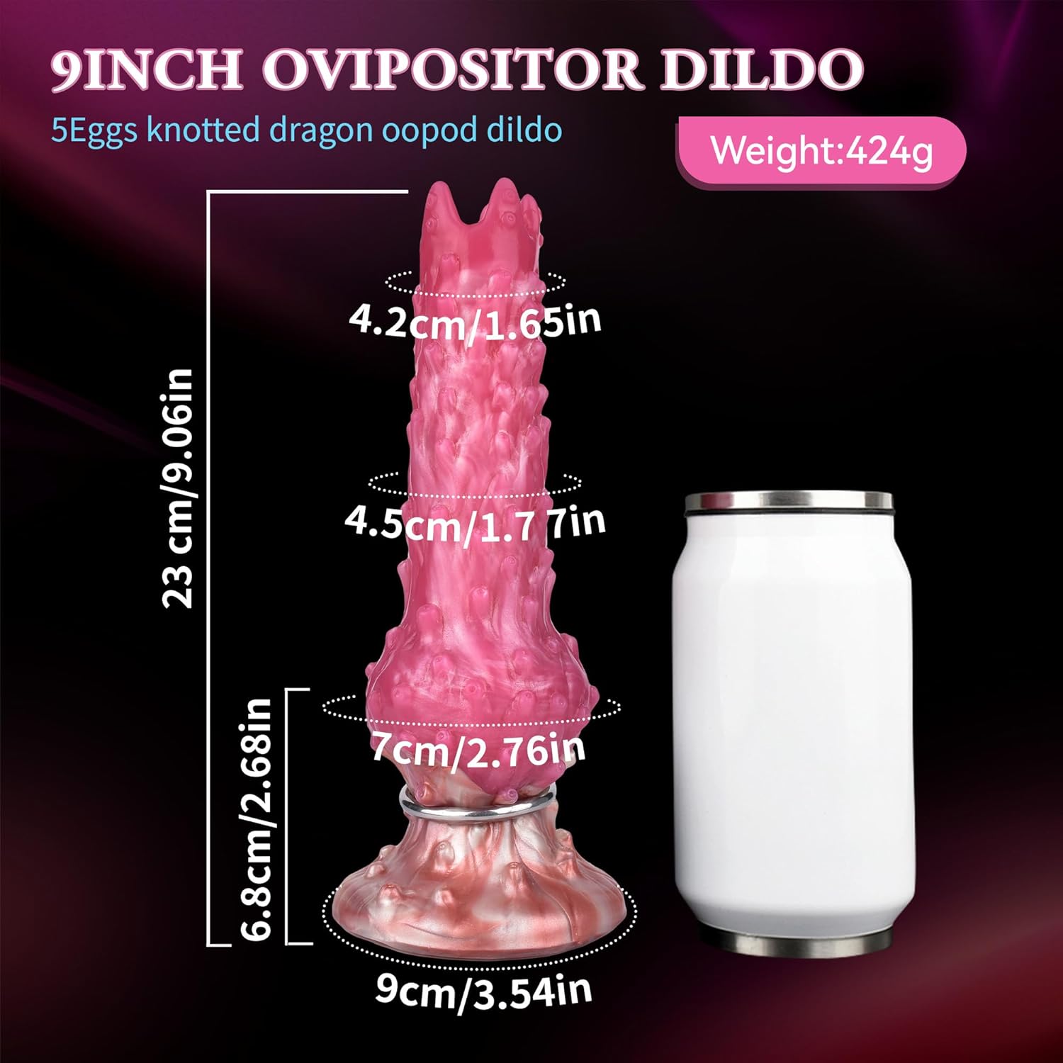 9 Inch Knotted Pink Silicone Dildo Inflatable Air Pump for Women Men Anal Play