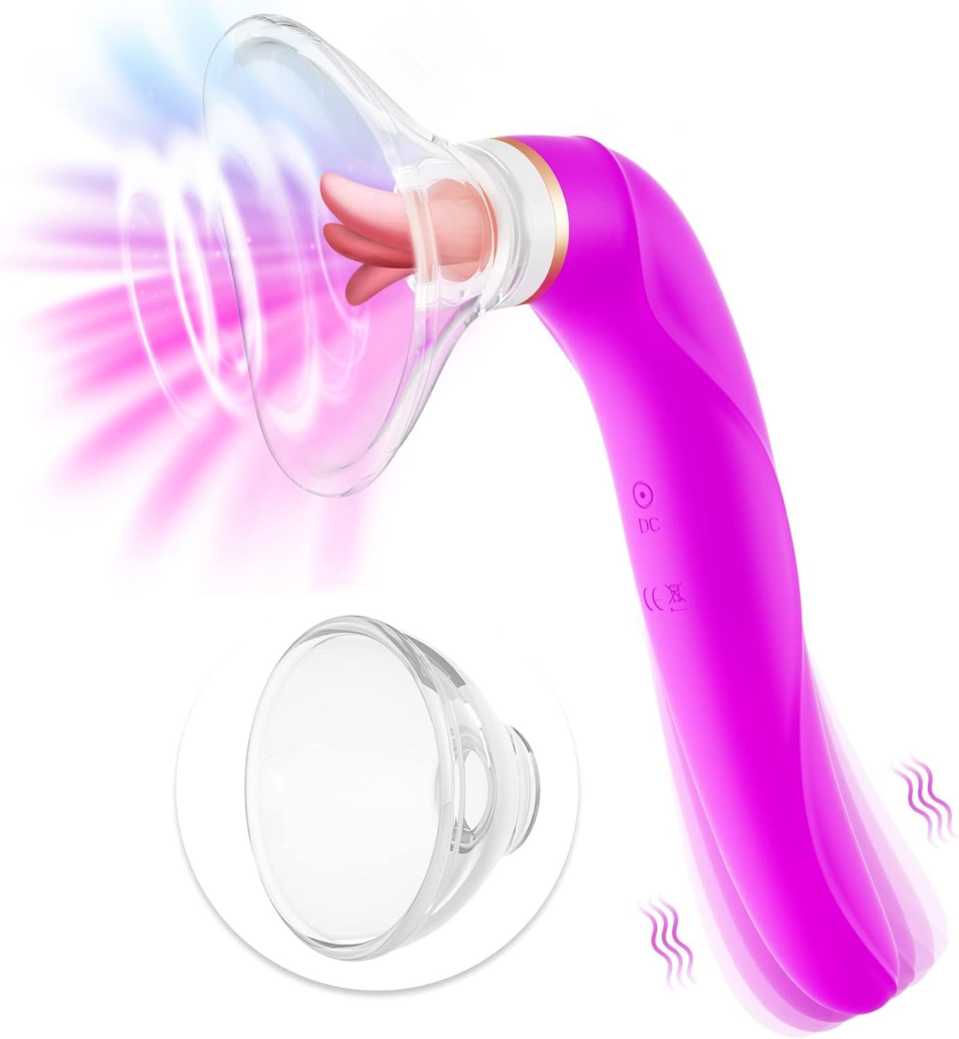 Licking Vibrator, G Spot Tongue Vibrator with 8 Suction Modes & 10 Tail Vibration Modes & 5 Licking Modes, Sex Toy for Women Oral Stimulator Nipple Clit Anal, Rechargeable&Waterproof