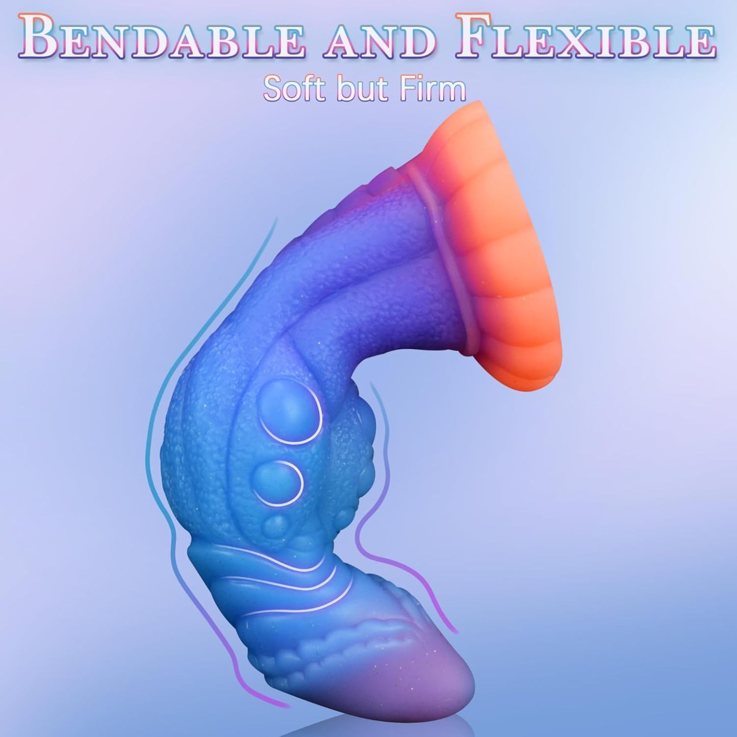 Knot Dildo, 8.4 Inch Huge Alien Monster Dildo, Glow in the Dark Sex Toy with Strong Suction Cup for Hands Free Play, Big Dragon Fantasy Toy Glows in the Dark, Thick Silicone Adult Plug for Women Men