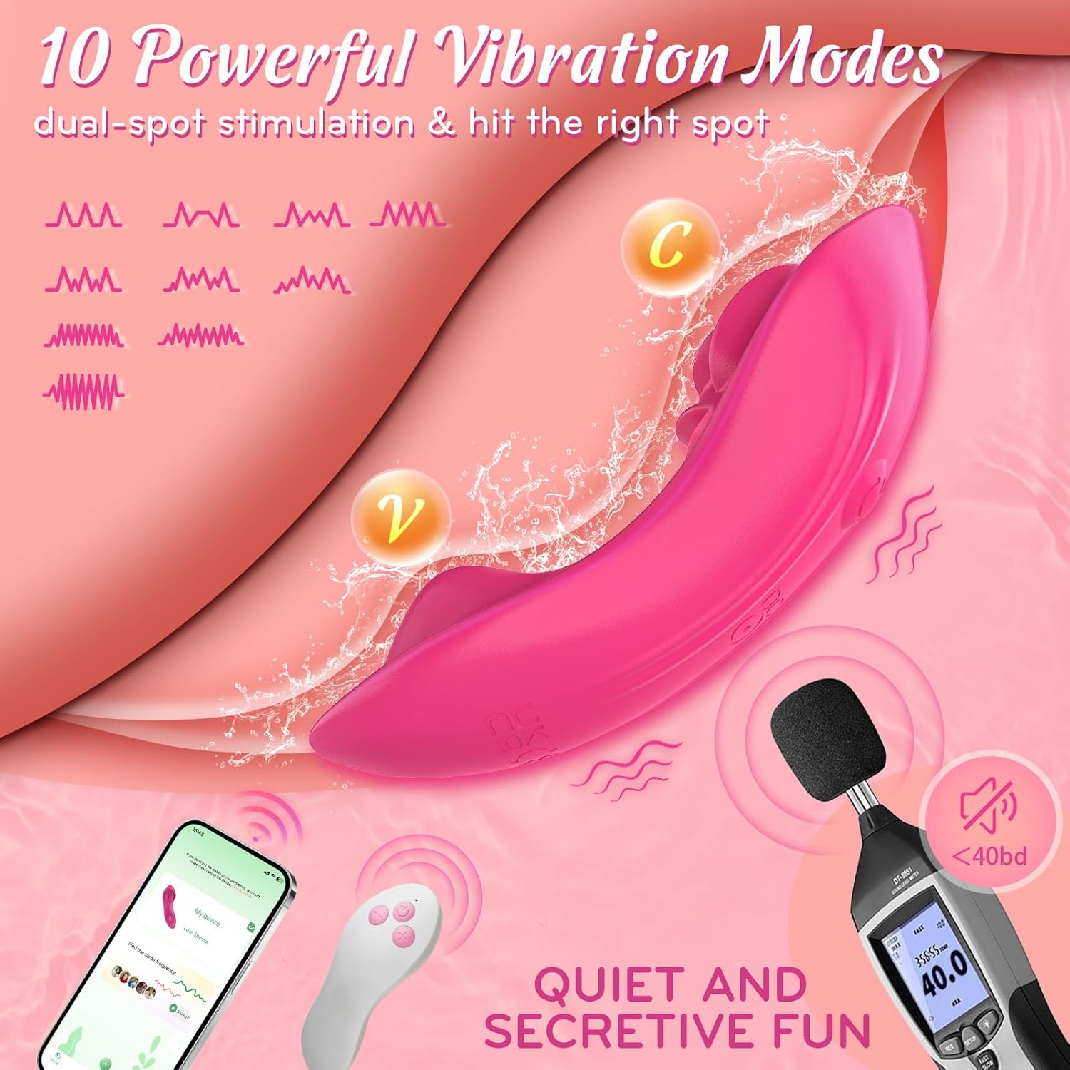 Adult Sex Toys for Women & Couples, Wearable Panty Vibrator Rose Sex Toy, 3-in-1 APP Remote Control Mini Butterfly Vibrator Clitoris G spot Vagina Stimulator with 10x2 Vibration Modes, Clit Novelties