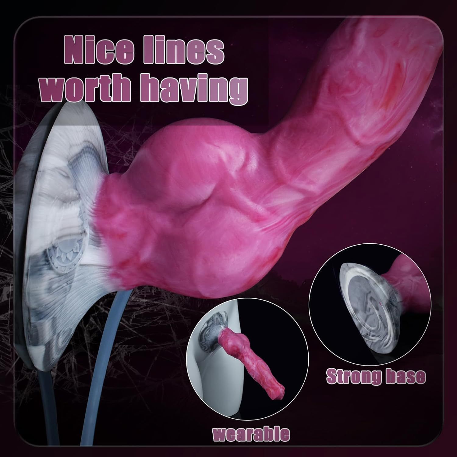 Simulation Wolf Ejaculation Pink Dildo with Strong Hands-free Suction Cup Simulation Animal Dildo Adult Sex Toy Plug Suitable for Beginners Men Women Couples