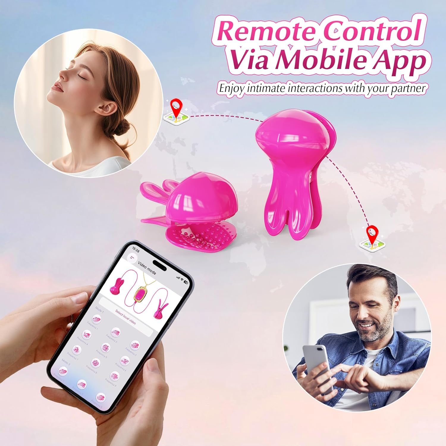 Neck hanging pacifier toy vibrating pacifier clip with APP remote control, BDSM toy vibrator adult sex toys and games, female couple sex toys, female sexual pleasure tools