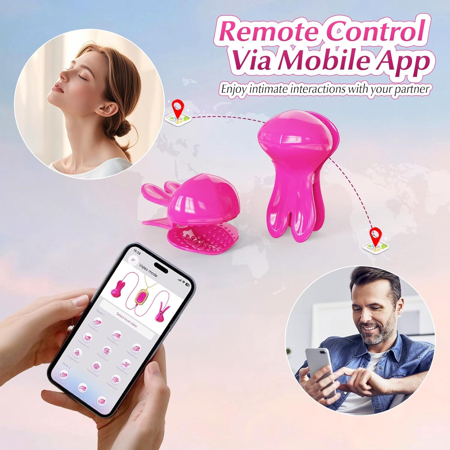 Neck hanging pacifier toy vibrating pacifier clip with APP remote control, BDSM toy vibrator adult sex toys and games, female couple sex toys, female sexual pleasure tools
