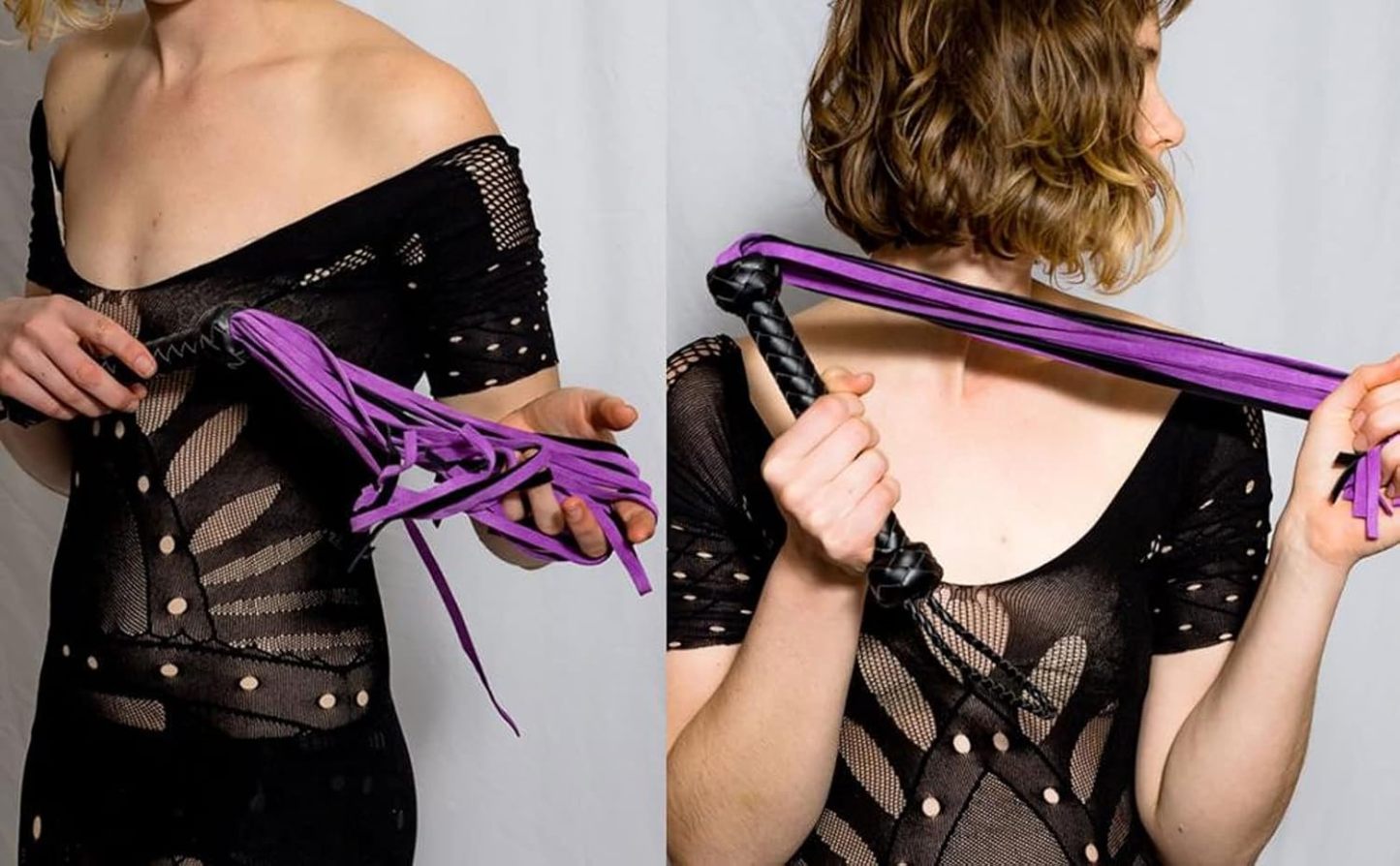 BDSM Leather Whip Sex Toy | Fetish Adult Sex Toy Purple Flogger for Couples