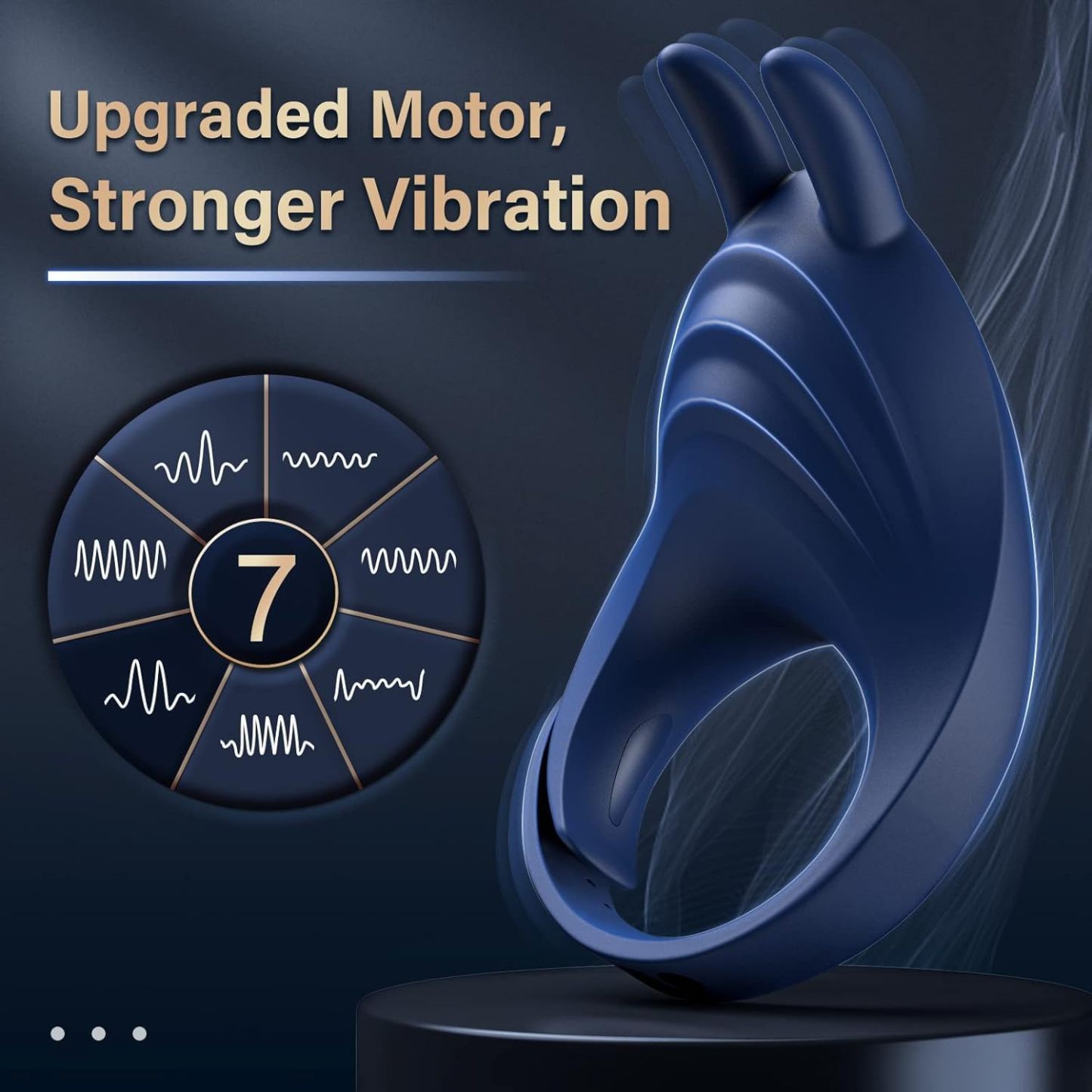 Vibrating Cock Ring Sex Toys for Men - Penis Ring Vibrator with 10 Vibrations, Adult Male Sex Toy for Longer Harder Stronger, Double Penis Vibrators, Couples Mens Male Adult Sex Toys & Games