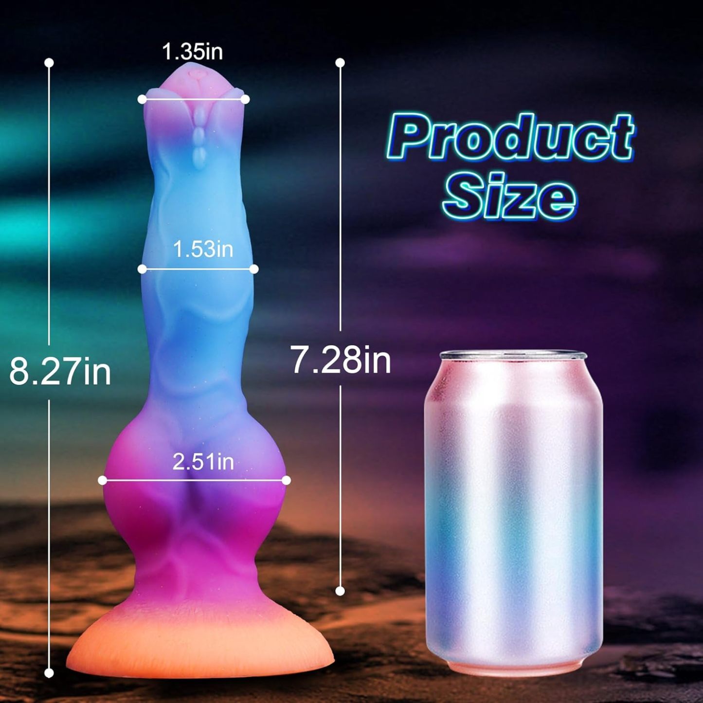 Bio Dildo 8.25 Inch Glow In The Dark Dildo, Fantasy Horse Cock Adult Toy With Dog Knot, Silicone Dragon Sex Toy With Suction Cup, Animal Alien Butt Plug For Men Women Couples