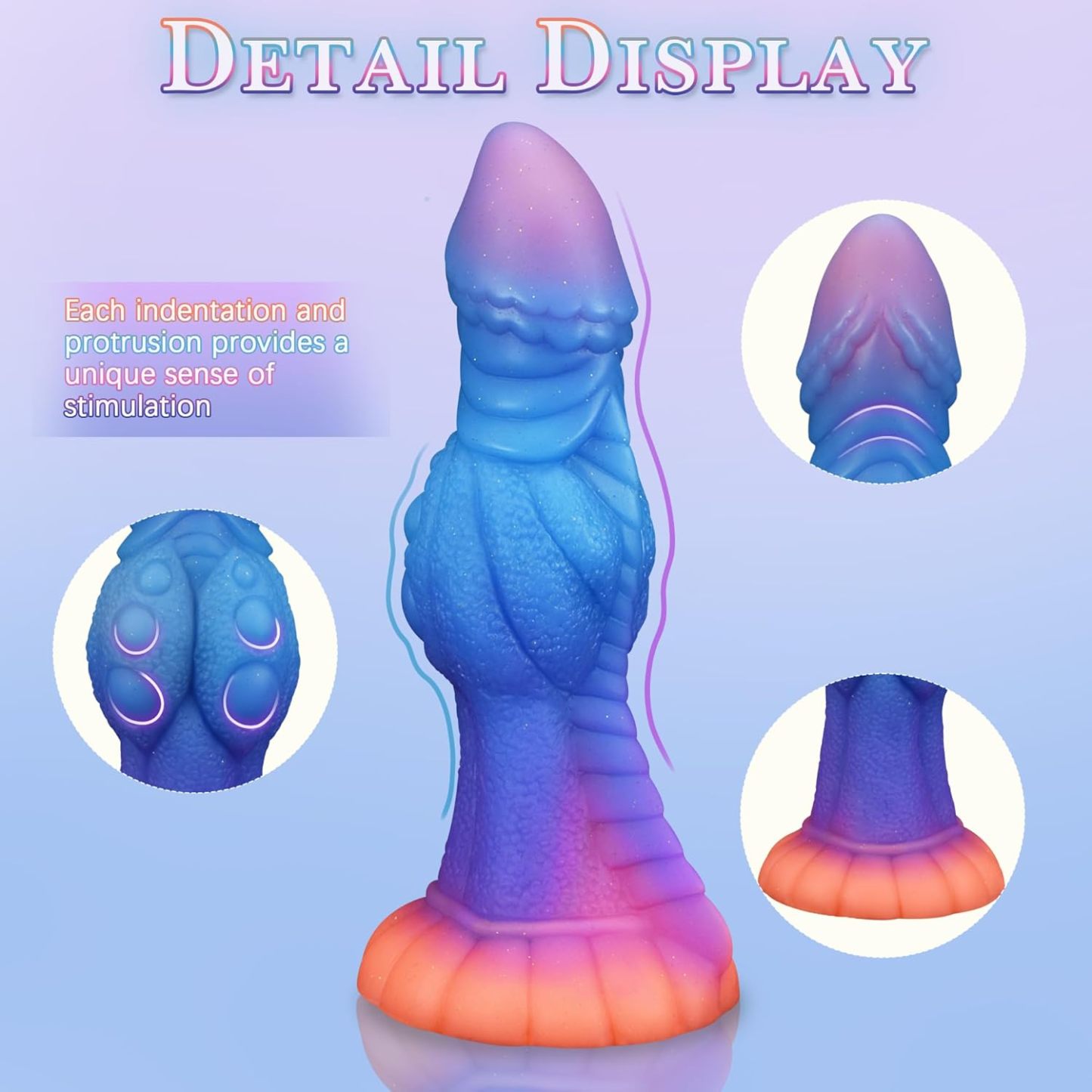 Knot Dildo, 8.4 Inch Huge Alien Monster Dildo, Glow in the Dark Sex Toy with Strong Suction Cup for Hands Free Play, Big Dragon Fantasy Toy Glows in the Dark, Thick Silicone Adult Plug for Women Men