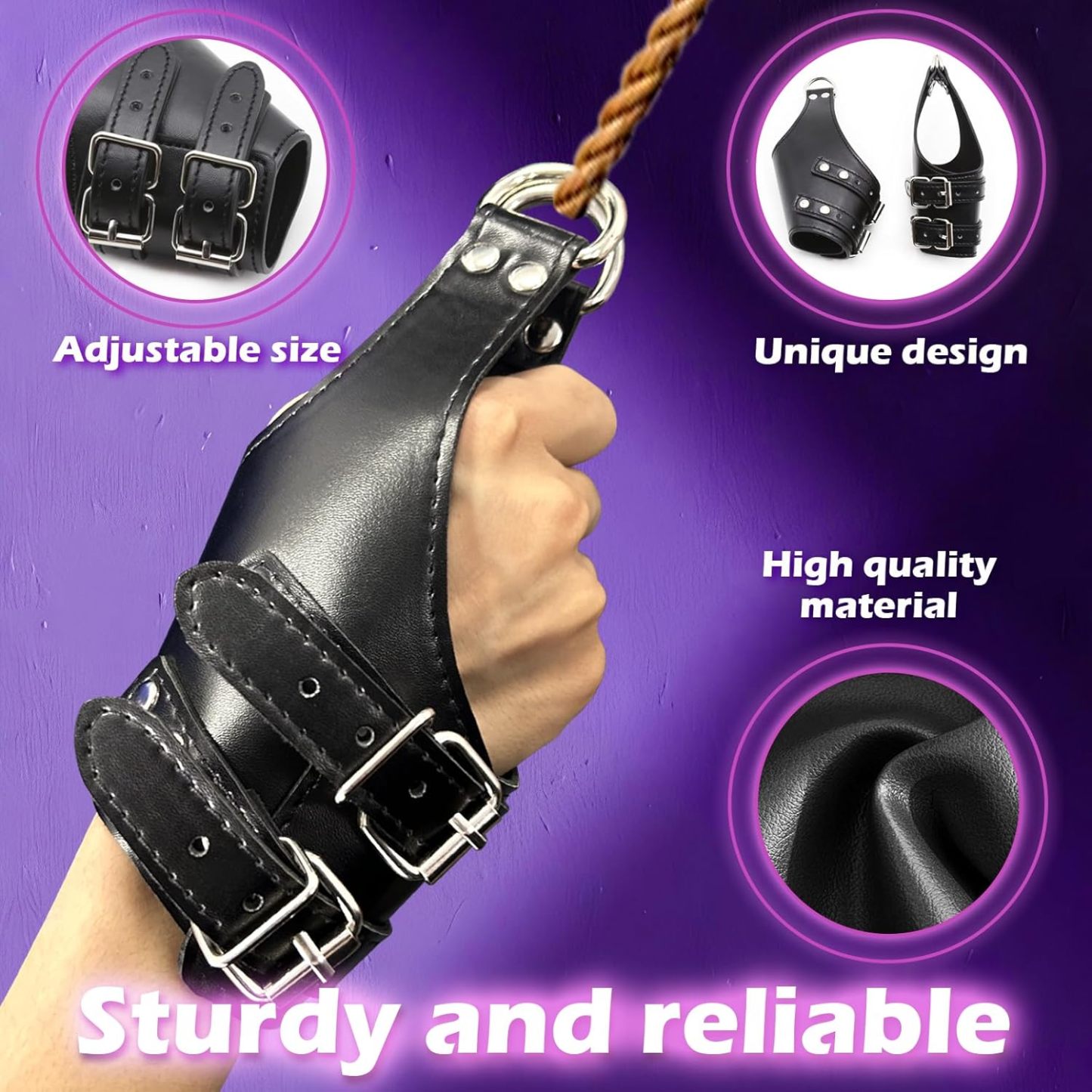 Bondage Cuffs Bondage Gear & Accessories Leather Wrist BDSM Handcuffs Restraint for Bed Restraints Adjustable Handcuff Straps SM Tools Fetish Erotic Slave Kinky Sex Things for Couples Women Men