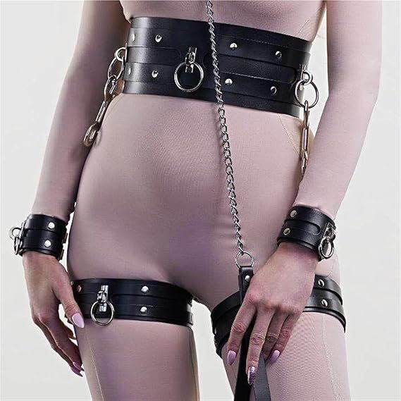 Women Punk Belts PU Leather Body Chain Waist Belt BDSM Lingerie Bondage Harness Lingerie Goth Bondage Lingerie