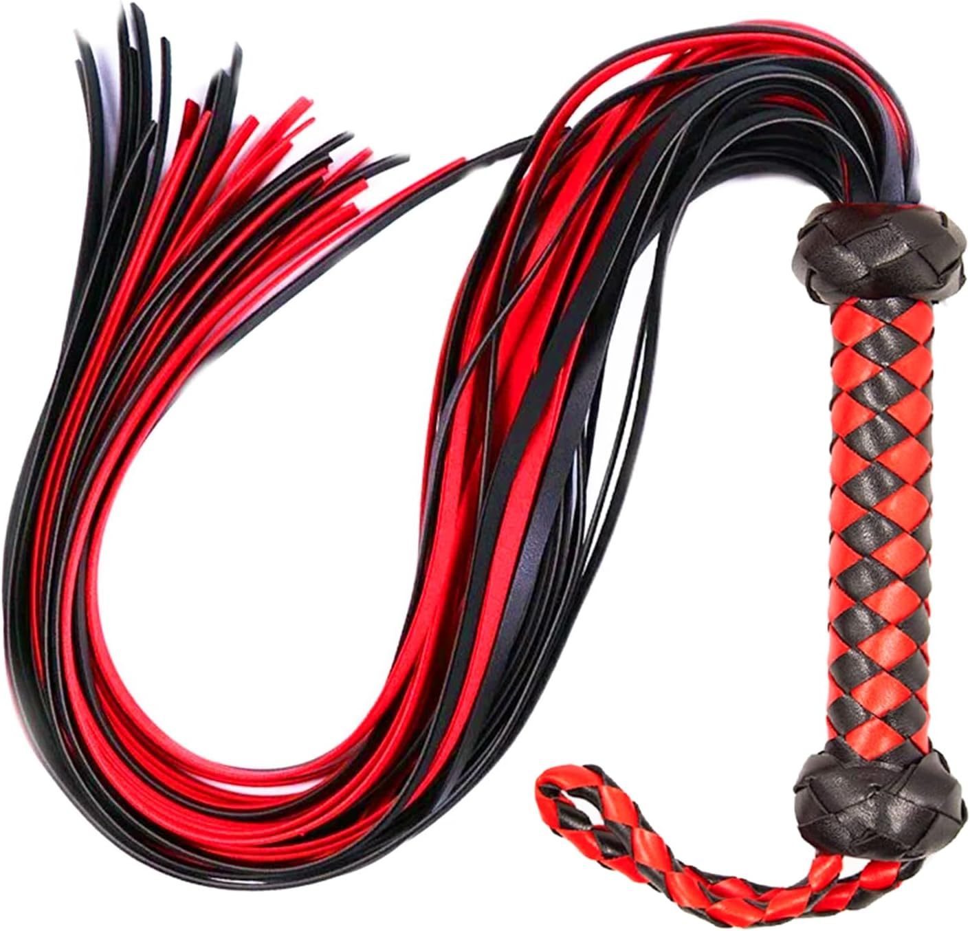 Sex BDSM Whips, BDSM Flogger Whip, 23 in Faux Leather BDSM Whip, Bondage Whip Toys for Women Adult Couples