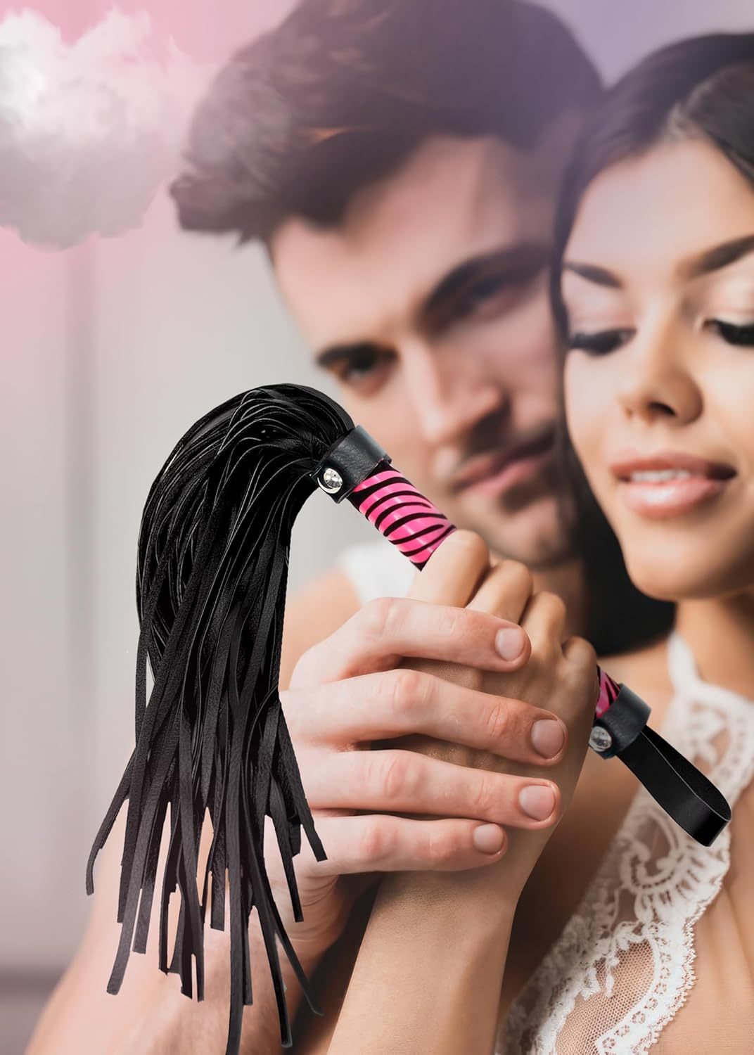 Adult Whip Bedroom Play, Floggers Adult Play, Faux Leather Flogger, Pink Whip 15.5" for Cosplay