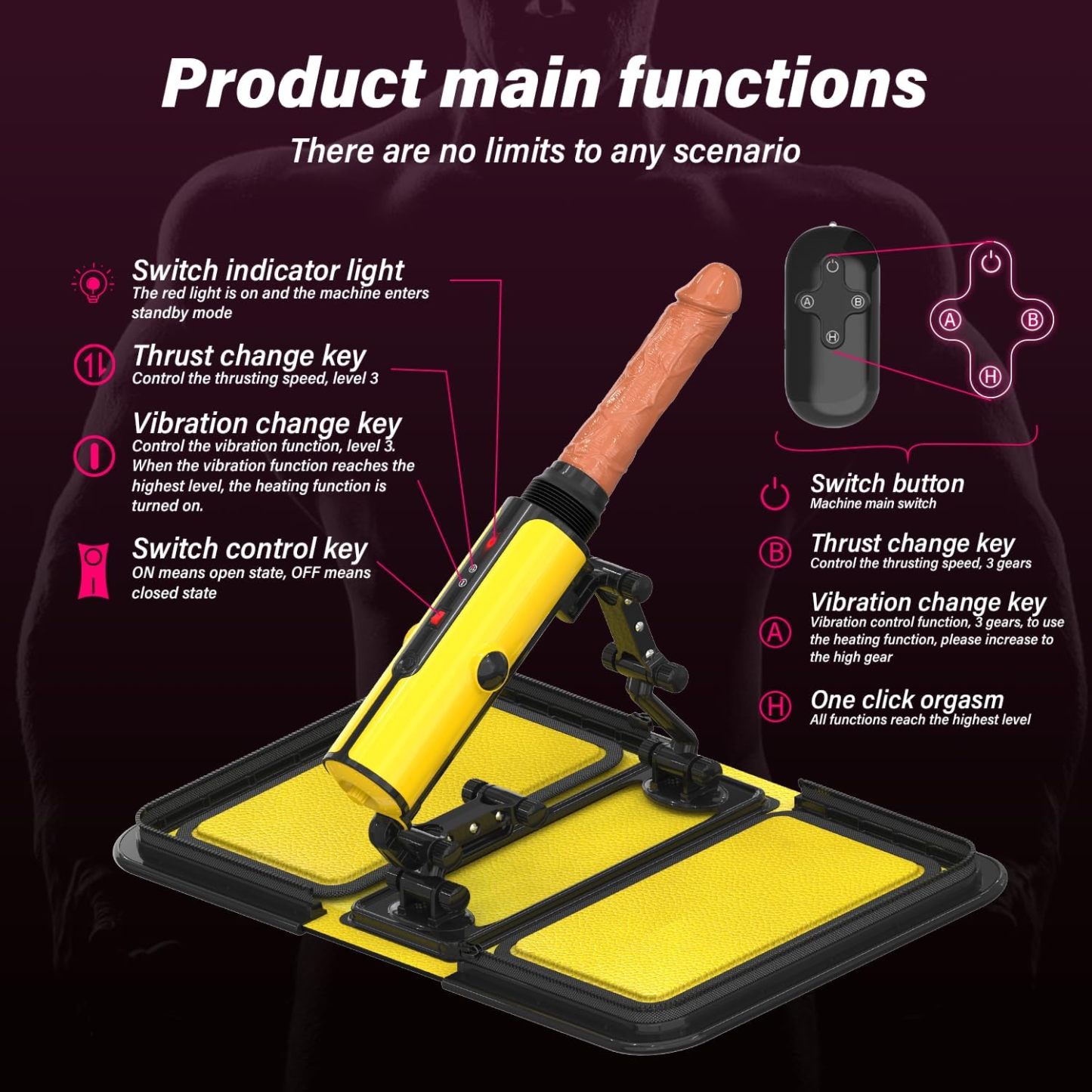 Sex Machine Multi-Speed and Multi-Angle Thrusting Sex Toy with Heating Dildo, Adjustable Masturbation Pumping Sex Gun with Automatic Dildos Vibrator for Women Men and Couples