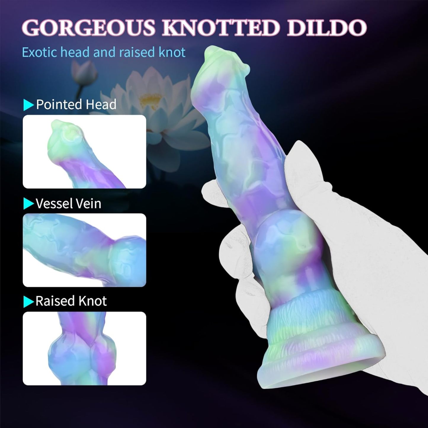 Small Dog Dildo for Beginner, 7inch Realistic Thin Monster Dildos with Knot and Suction Cup, Fantasy Silicone Fake Penis Adult Anal Sex Toy for Women G Spot and Men Gay Strap on Play