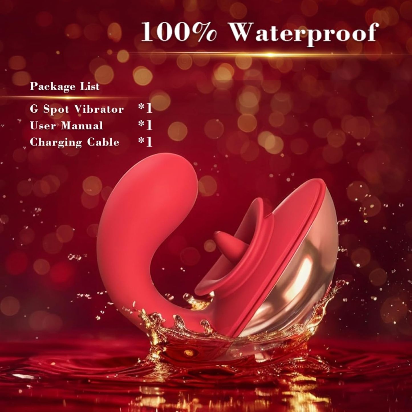 G Spot Vibrator with Tongue Licking Clitoral Stimulator, Women Adult Sex Toys, Flexible Female Clitoris Vibrators with 10 Licking Vibrating Modes, Rabbit Clit Sex Toy Dildo for Women Pleasure