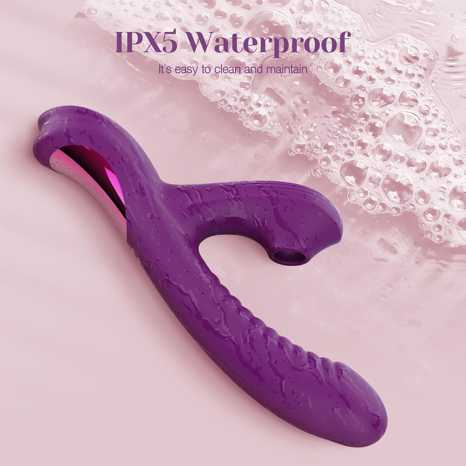 Come-Hither Rabbit Sucking Vibrator for Clitoral G-Spot Stimulation, Adult Sex Toy, Vibrating Finger Massager with 3 Suction Cups and 10 Vibration and Go-Anywhere Modes