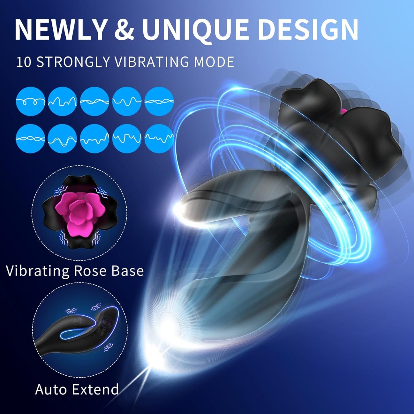 Anal Plug Vibrator Sex Toys -Expanding Vibrating Butt Plug with 10 Vibration Modes & Rose Toys G Spot Vibrators Anal Toys Prostate Massager Adult Toys with Multiple Plays for Men Women Couples