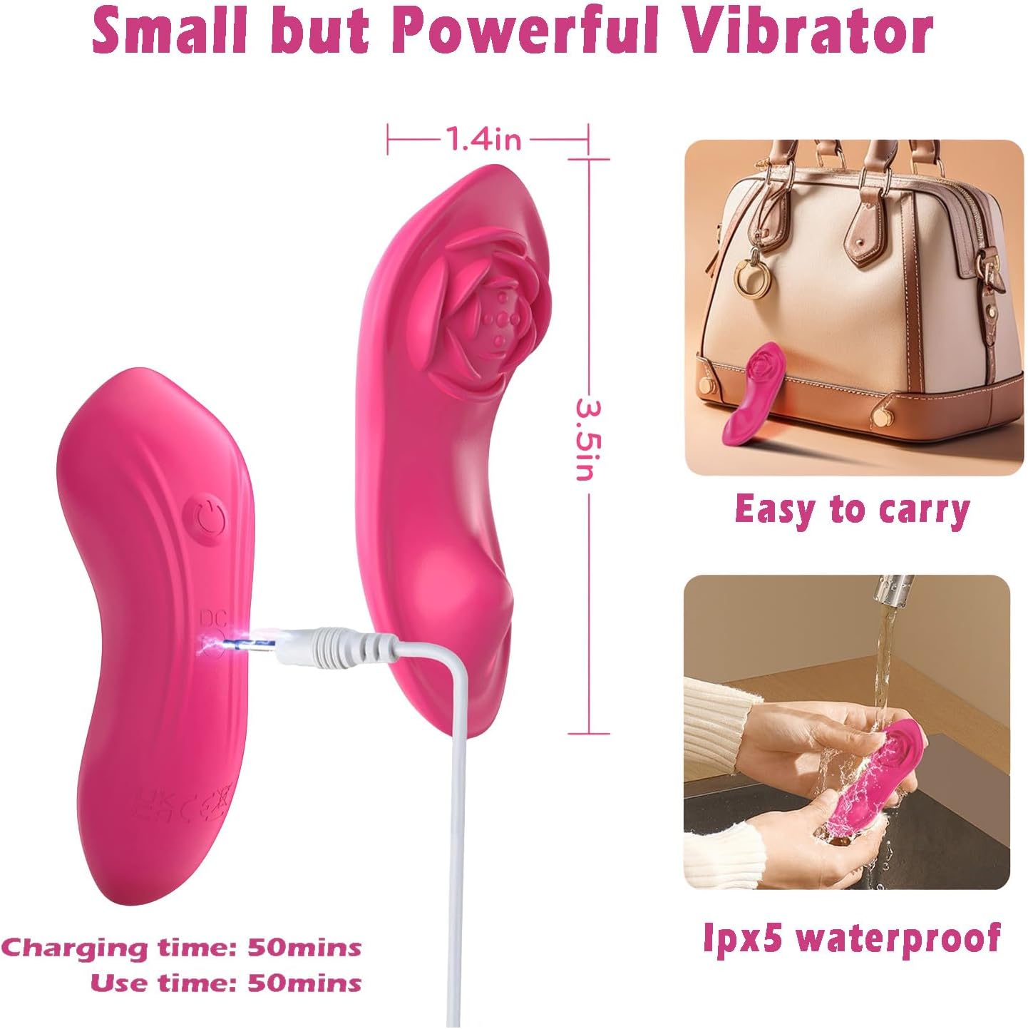 Adult Sex Toys for Women & Couples, Wearable Panty Vibrator Rose Sex Toy, 3-in-1 APP Remote Control Mini Butterfly Vibrator Clitoris G spot Vagina Stimulator with 10x2 Vibration Modes, Clit Novelties