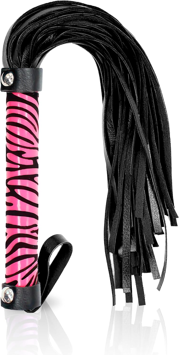 Adult Whip Bedroom Play, Floggers Adult Play, Faux Leather Flogger, Pink Whip 15.5" for Cosplay