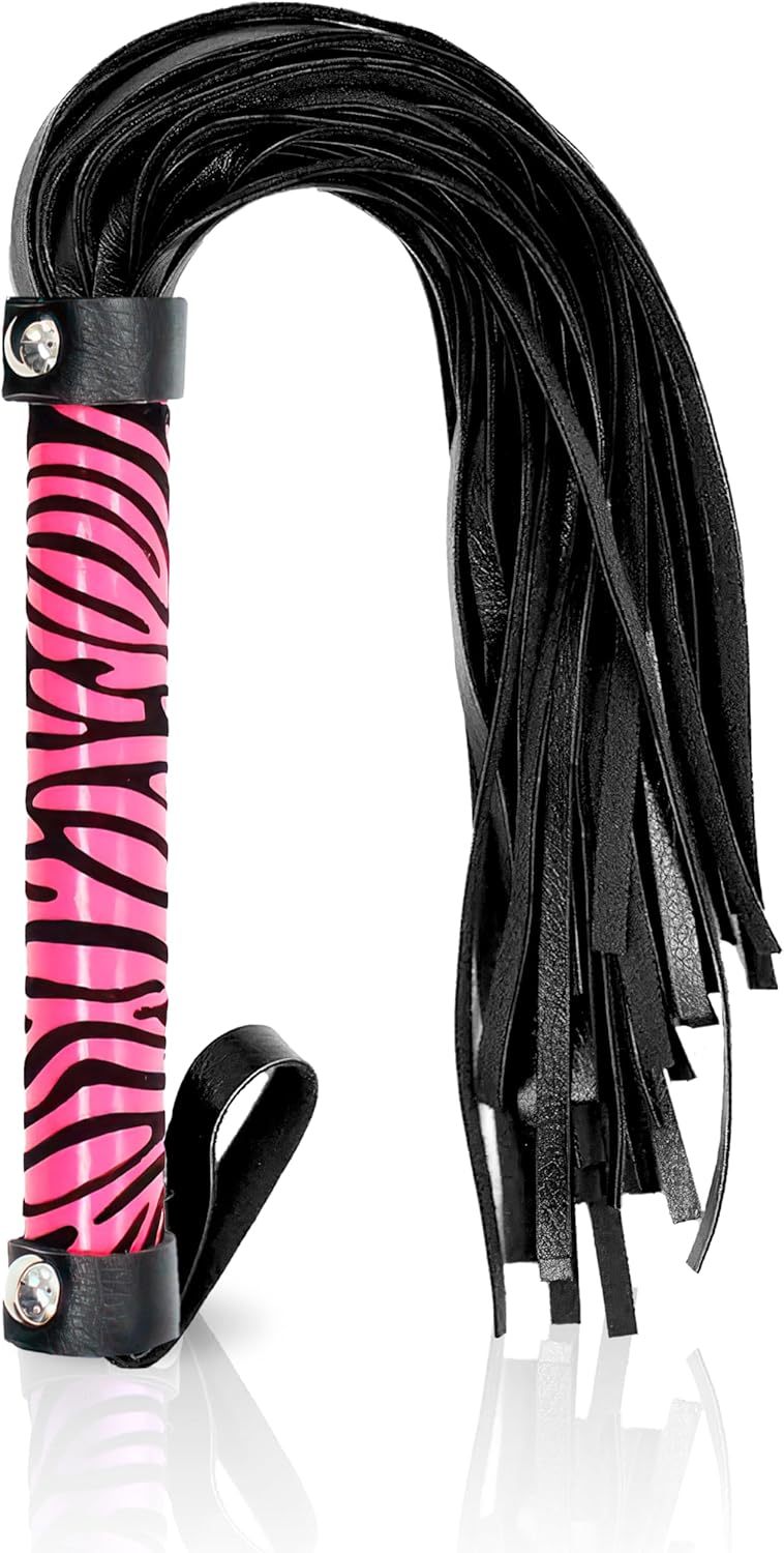 Adult Whip Bedroom Play, Floggers Adult Play, Faux Leather Flogger, Pink Whip 15.5" for Cosplay