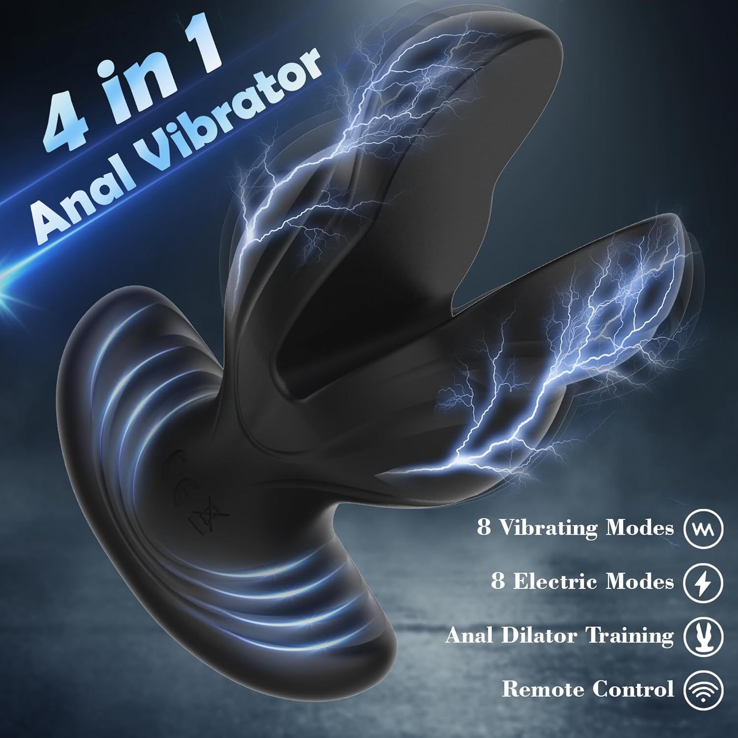 Anal Toys Vibrating Butt Plug, Large Anal Plug Vibrator with 8 Electric Shock & Vibrations, Anal Dilator Remote Control Vibrators, Prostate Vibrator Expanding Anal Sex Toys for Gay, Men & Women