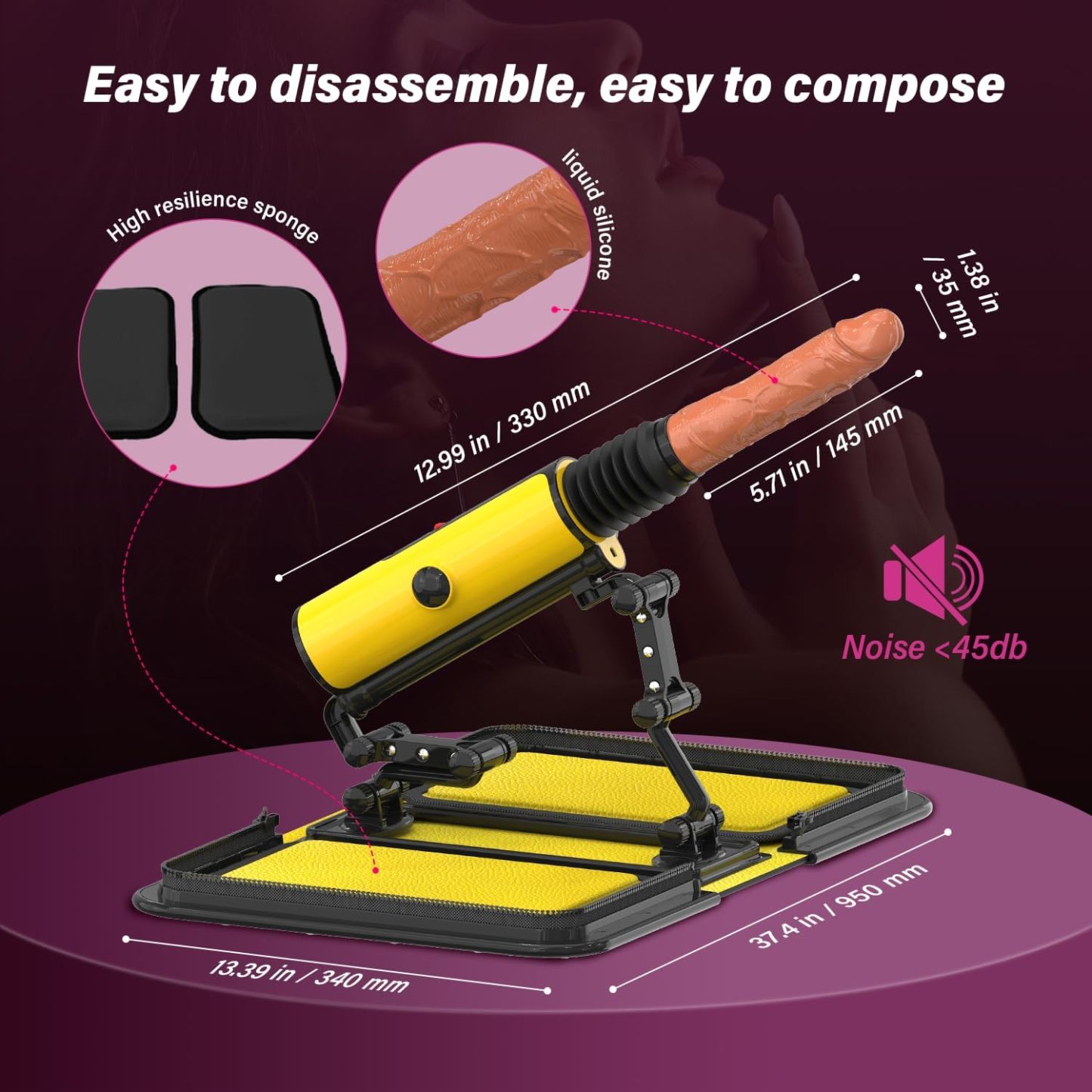 Sex Machine Multi-Speed and Multi-Angle Thrusting Sex Toy with Heating Dildo, Adjustable Masturbation Pumping Sex Gun with Automatic Dildos Vibrator for Women Men and Couples