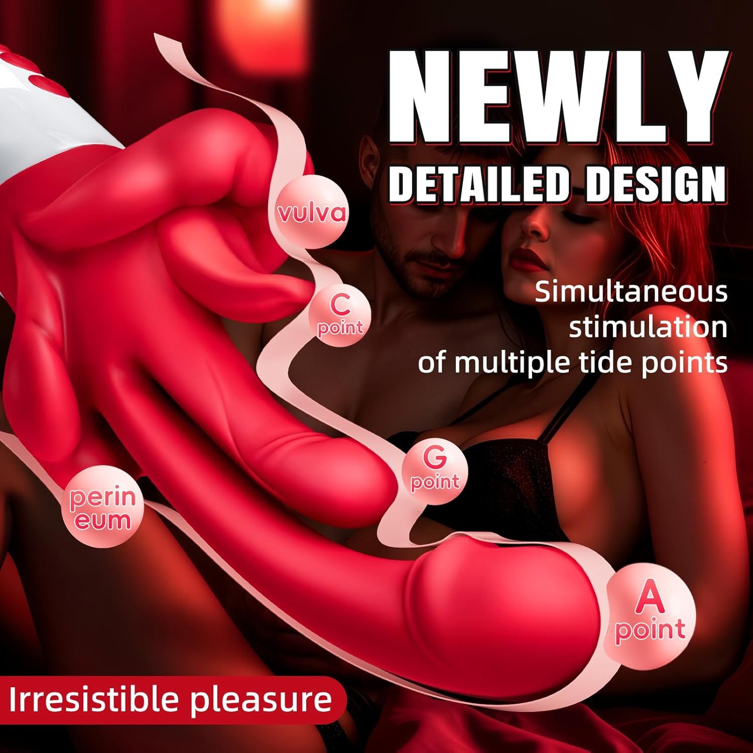 G Spot Vibrator Womens Sex Toy - 5 in 1 Rose Sex Toy Dildo with 5 Rhythmic Swings and 10 Tongue Vibrator Heating Mode for Clitoral Vaginal Anal, Female Sexual Pleasure Tools Adult Toys for Men Couple