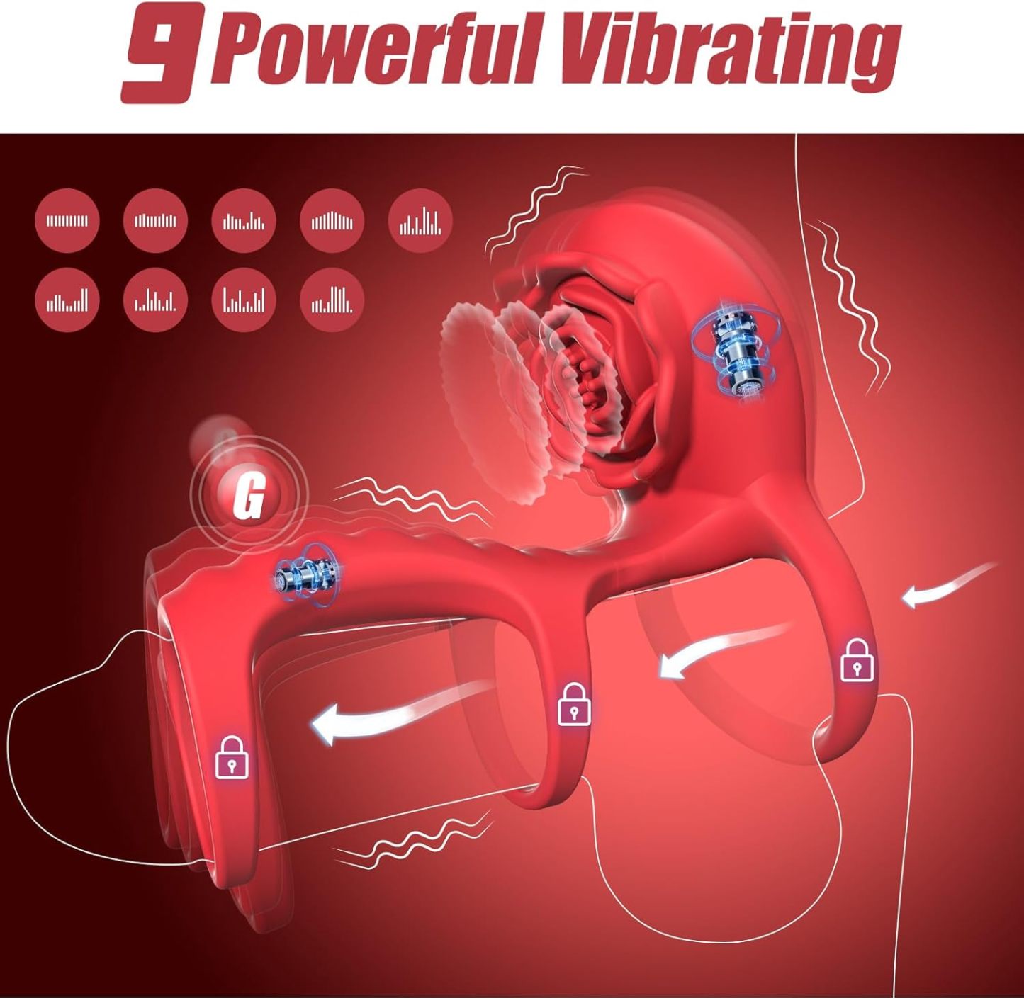 Vibrating Cock Ring Rose Adult Sex Toys with Clitoral G Spot Stimulation, Pleasure Penis Ring Vibrator Couple Sex Toys for Men Women Erection, Remote Control 9 Vibrations Female Male